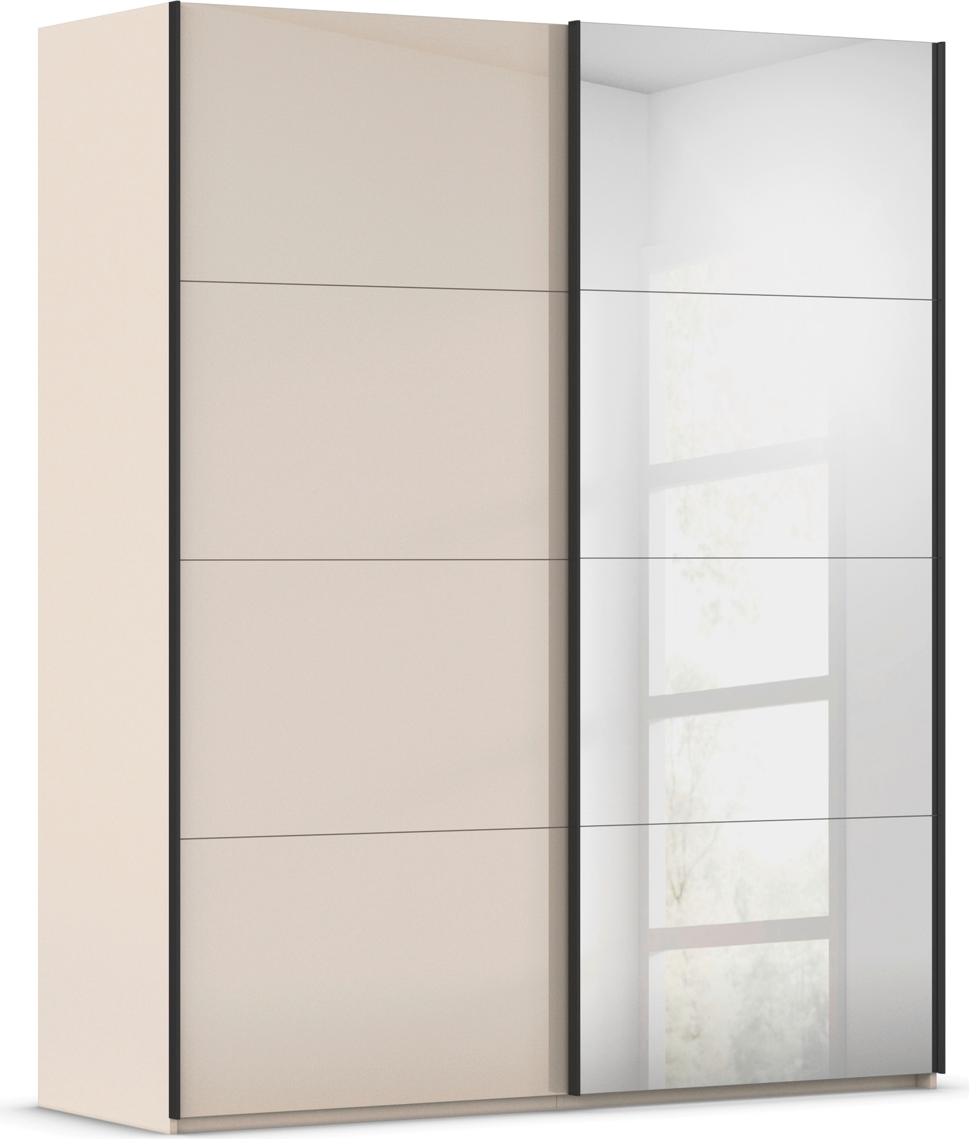 rauch "Kleiderschrank Schrank Garderobe Schlafzimmerschrank SCALE-FYRA" edle viergeteilte Türen Spiegel/Glas-Mix viele Farben MADE IN GERMANY