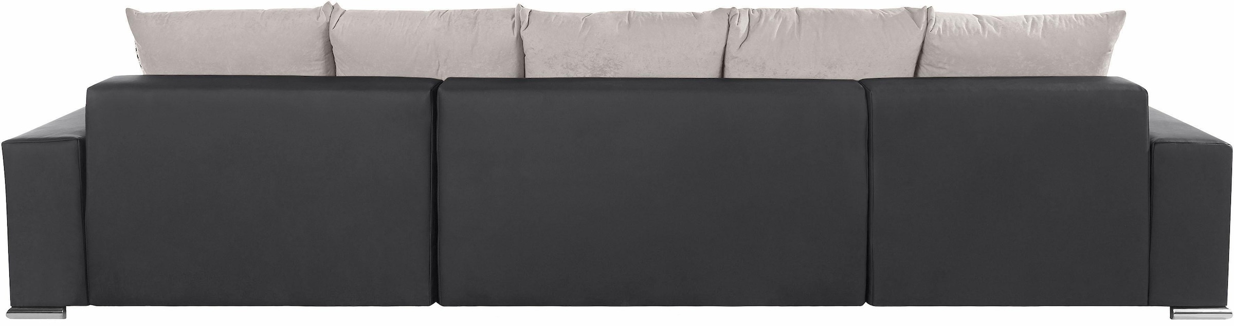 COLLECTION AB Wohnlandschaft »XXL-Josy U-Form, Breite 333 cm, mit 2 Recamieren 77 & 97 cm«, inkl. Bettfunktion, Bettkasten, mit 5 gleich großen Rückenkissen