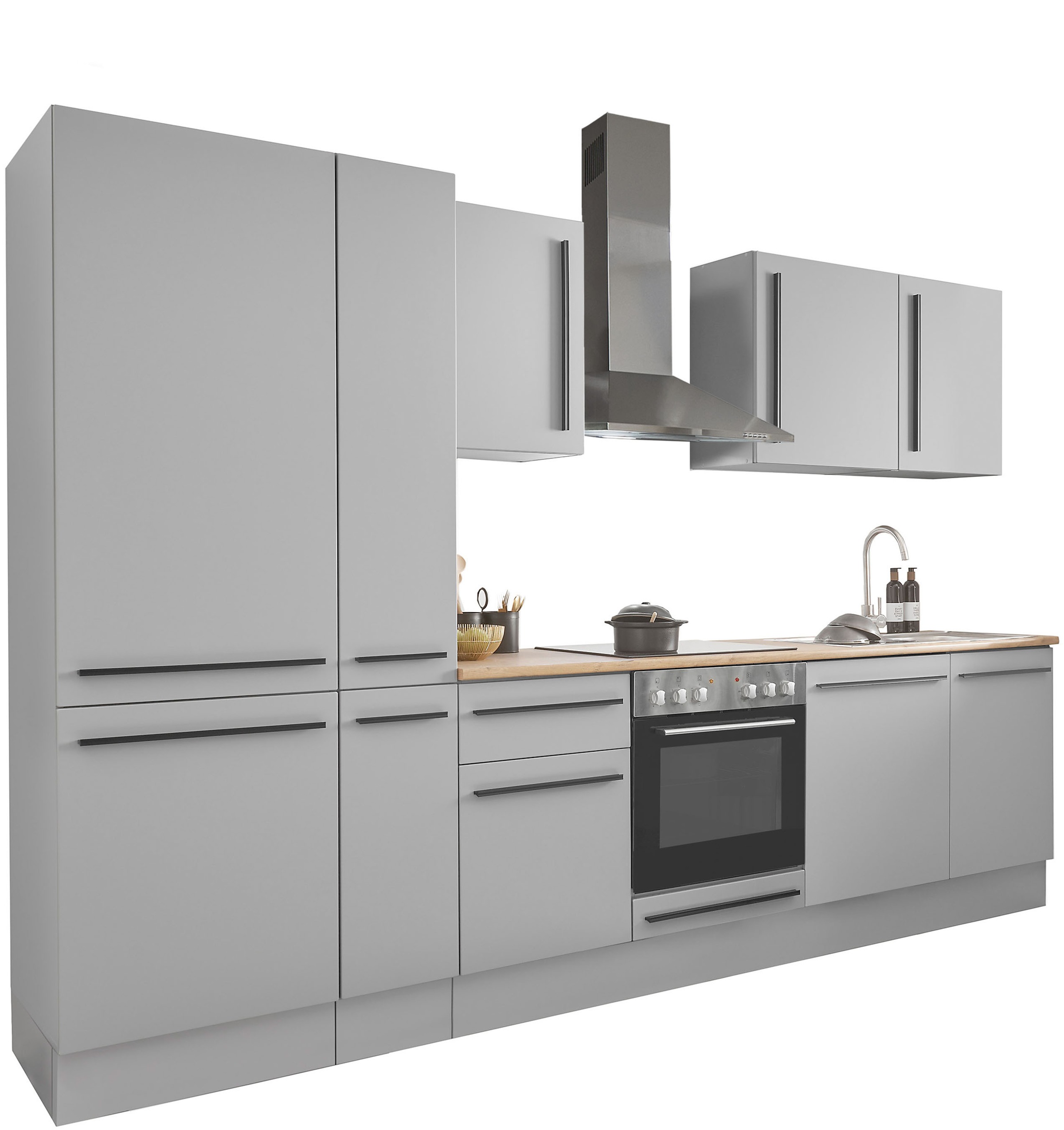 BASIC by Balculina Küchenzeile »Denver, Küche BxHxT 310 x 211 x 60«, Breite 310 cm, wahlweise mit E-Geräten und Induktion