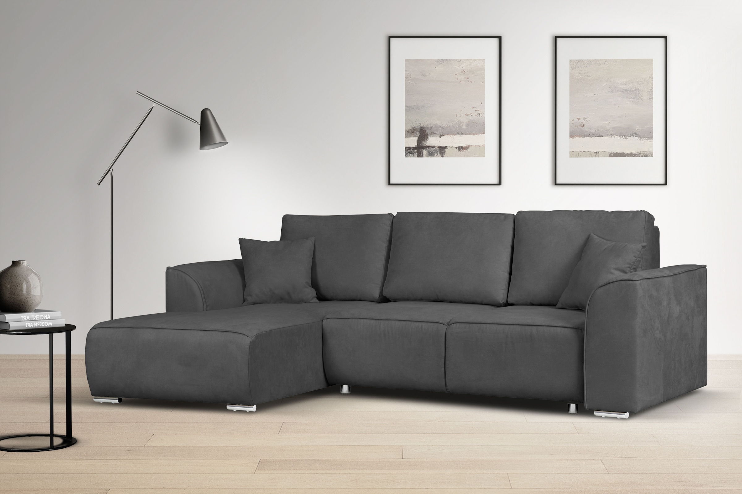 OTTO home Ecksofa "BEATRICE optionale Schlafsofa mit Bettkasten, B/T/H: 265/170/86 cm" L-Form, wahlweise auch mit Bettfunktion und Bettkasten