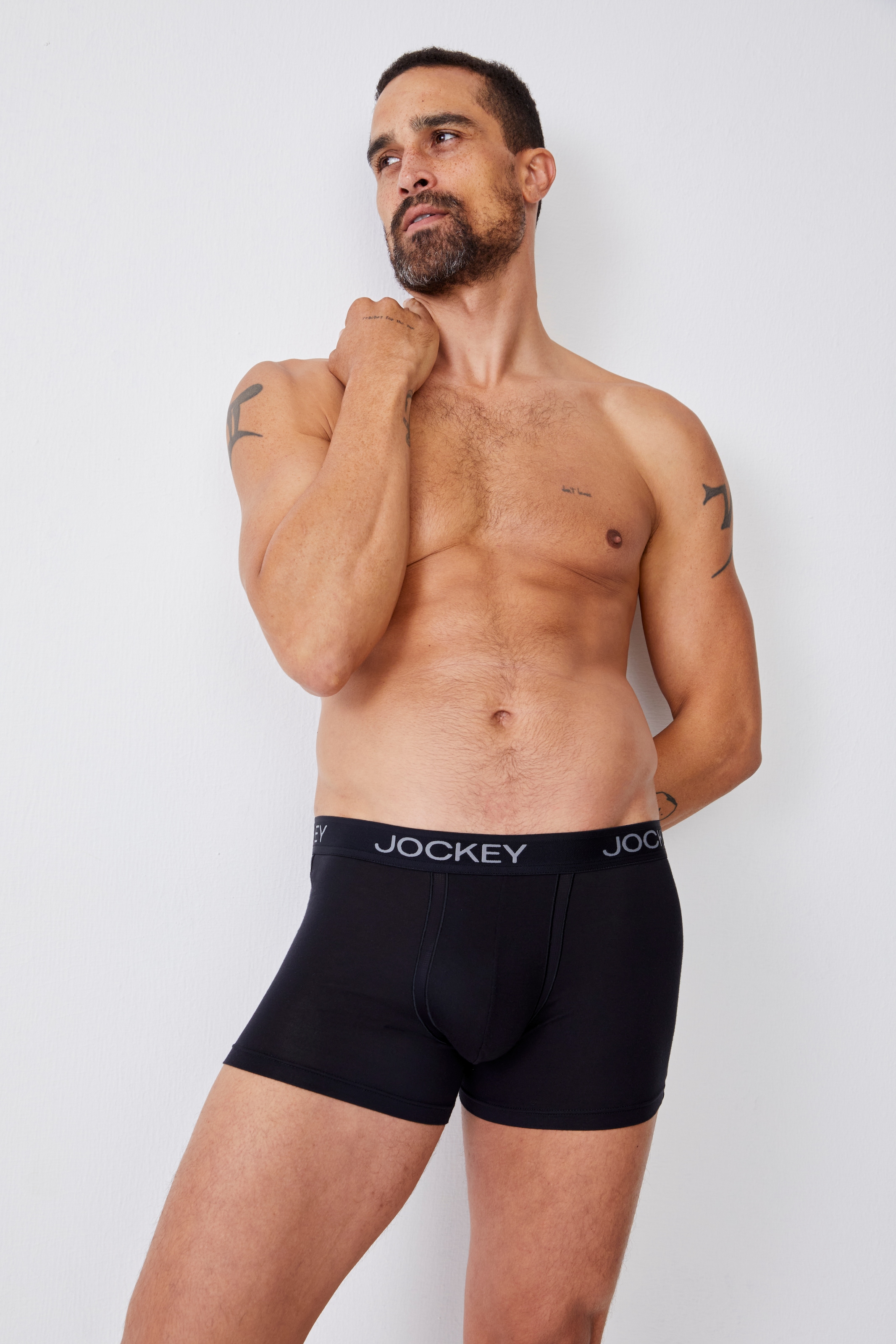 Jockey Trunk »CHAFE PROOF POUCH TRUNK«, (2er Pack), Mittlere Bundhöhe, Logobund