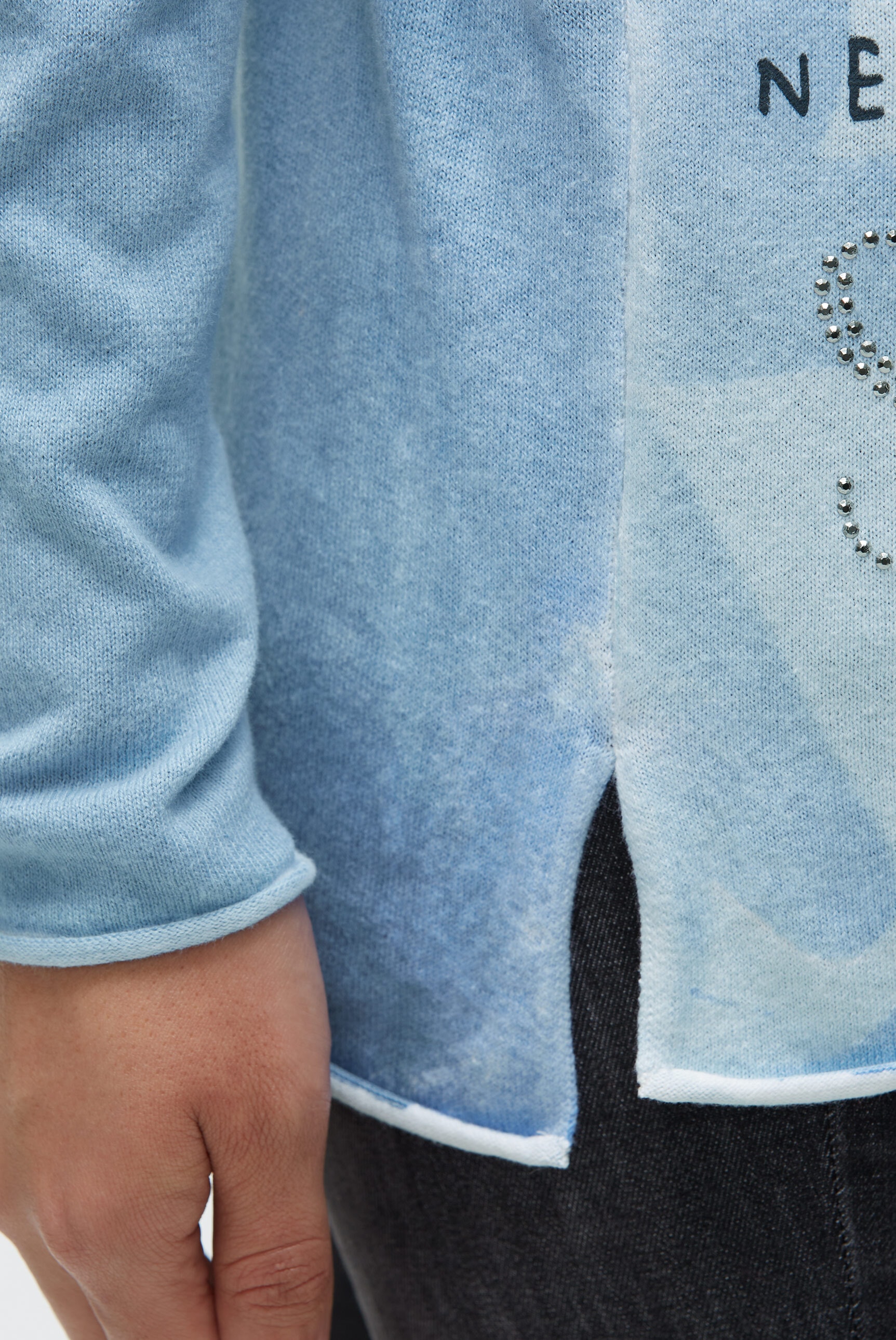 SOCCX Rundhalspullover mit Rollsäumen