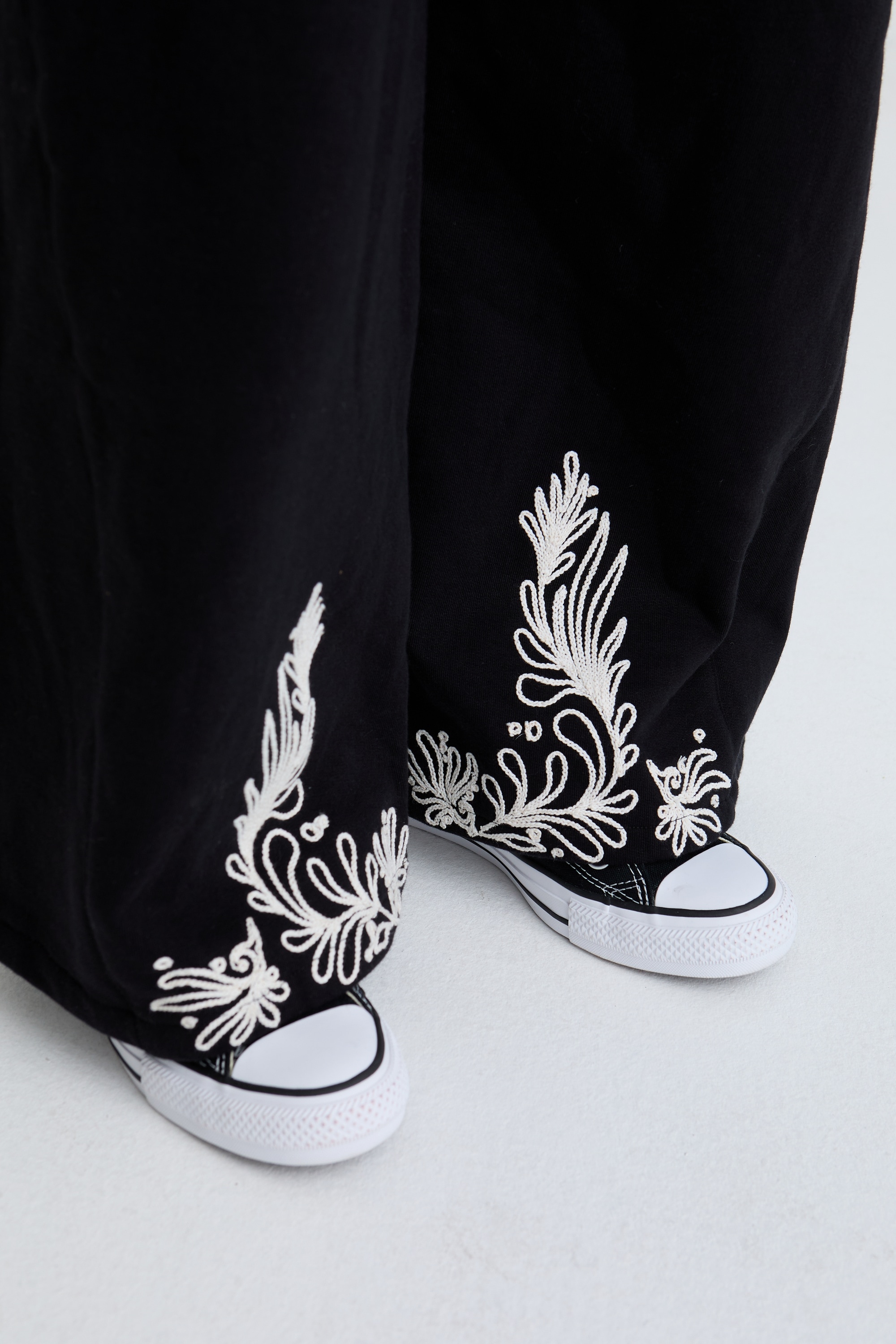 RAFFYA Jerseyhose »Marmalade Embroidered Wide Leg Trouser Damen«