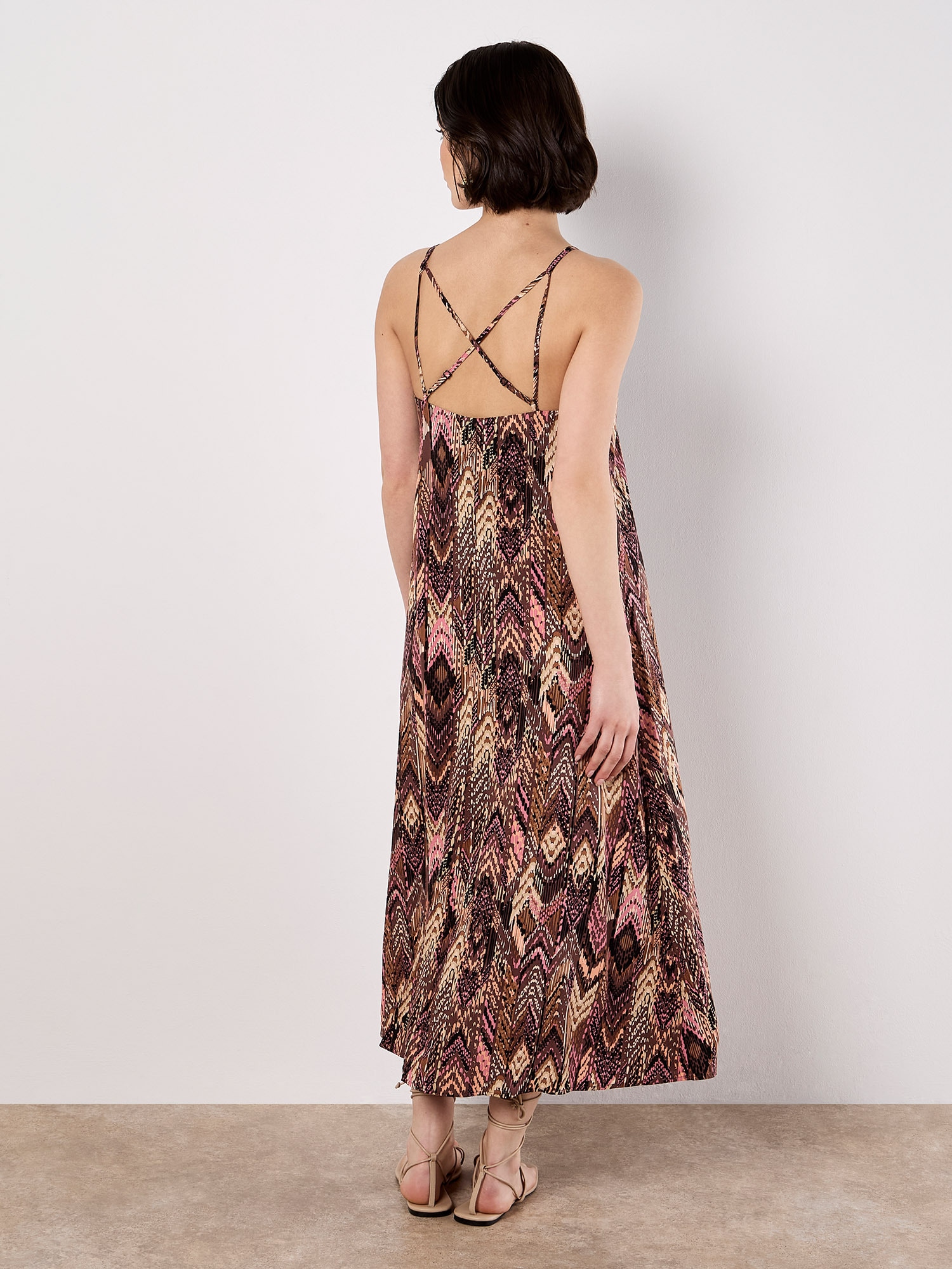 Apricot Sommerkleid »Midikleid« mit Spaghettiträgern