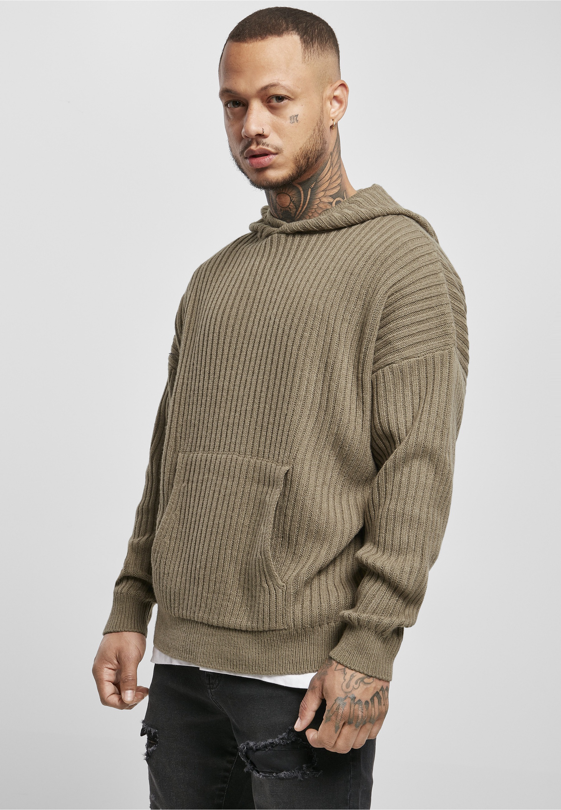 URBAN CLASSICS Kapuzenpullover »Urban Classics Herren Knitted Hoody« 1 Stk.