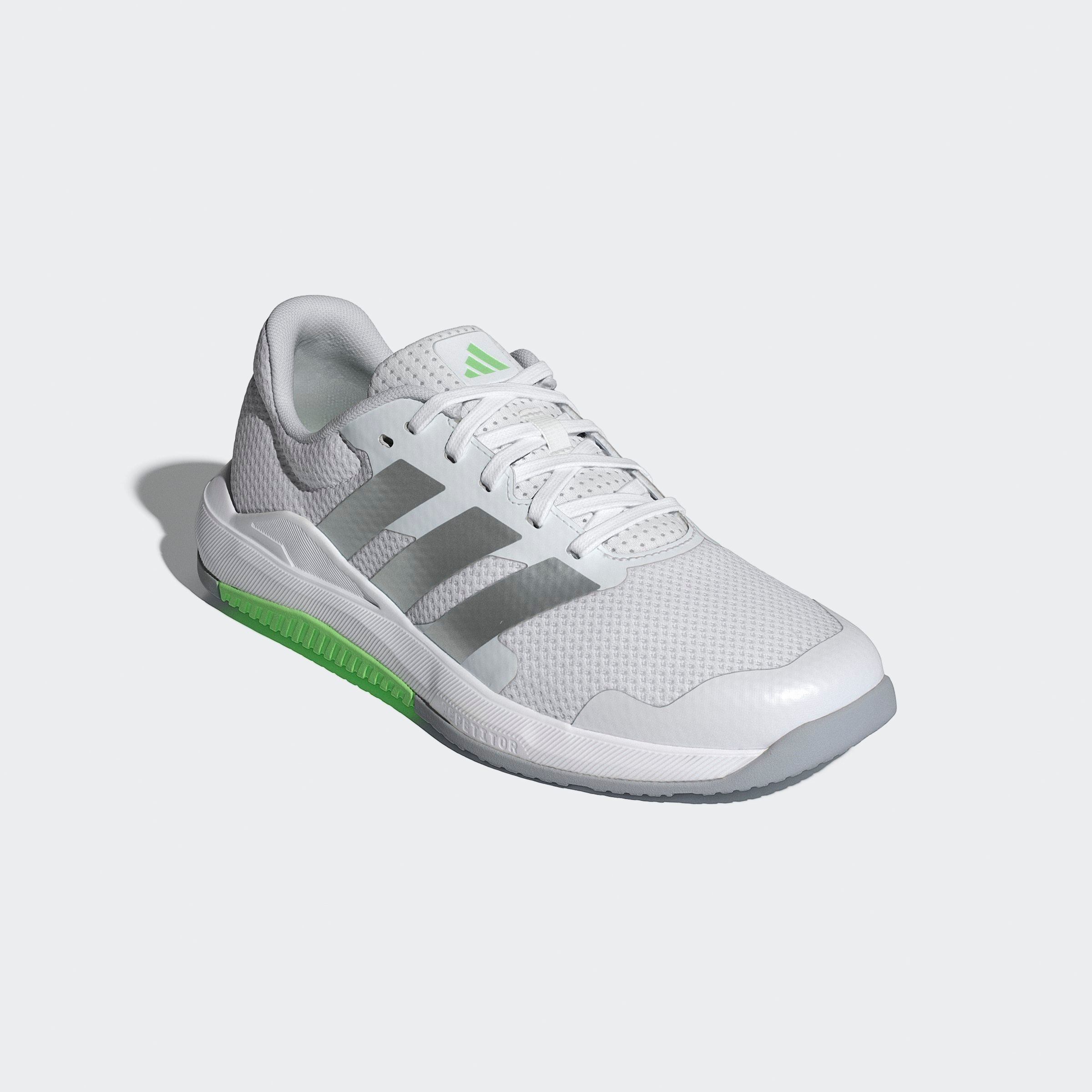 Damen Trainingsschuh "DROPSET BASE-E", ADIDAS PERFORMANCE, Gr. 39cloud weiß, matte silber, lime burst, Textil, Schuhe