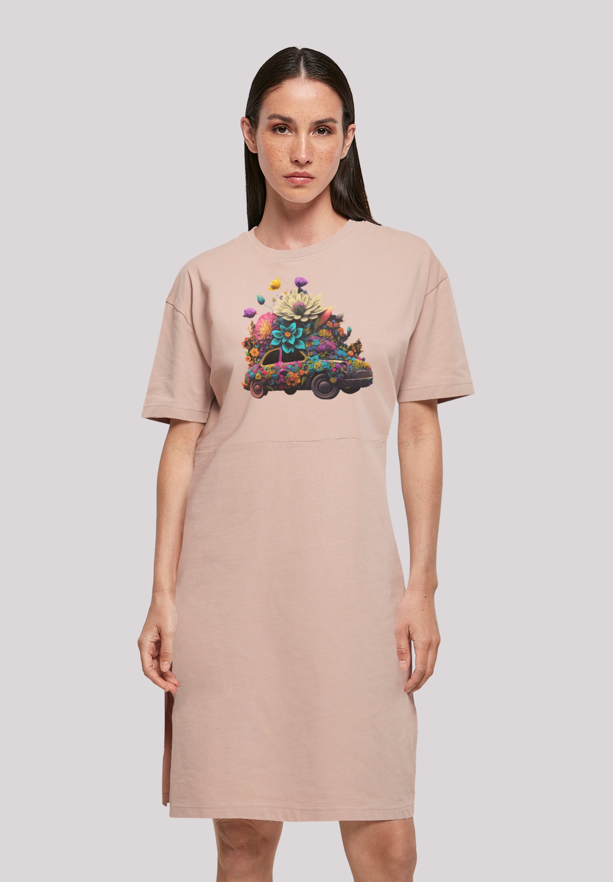 F4NT4STIC Shirtkleid "Blumen Auto" Ohne Taschen Print günstig online kaufen