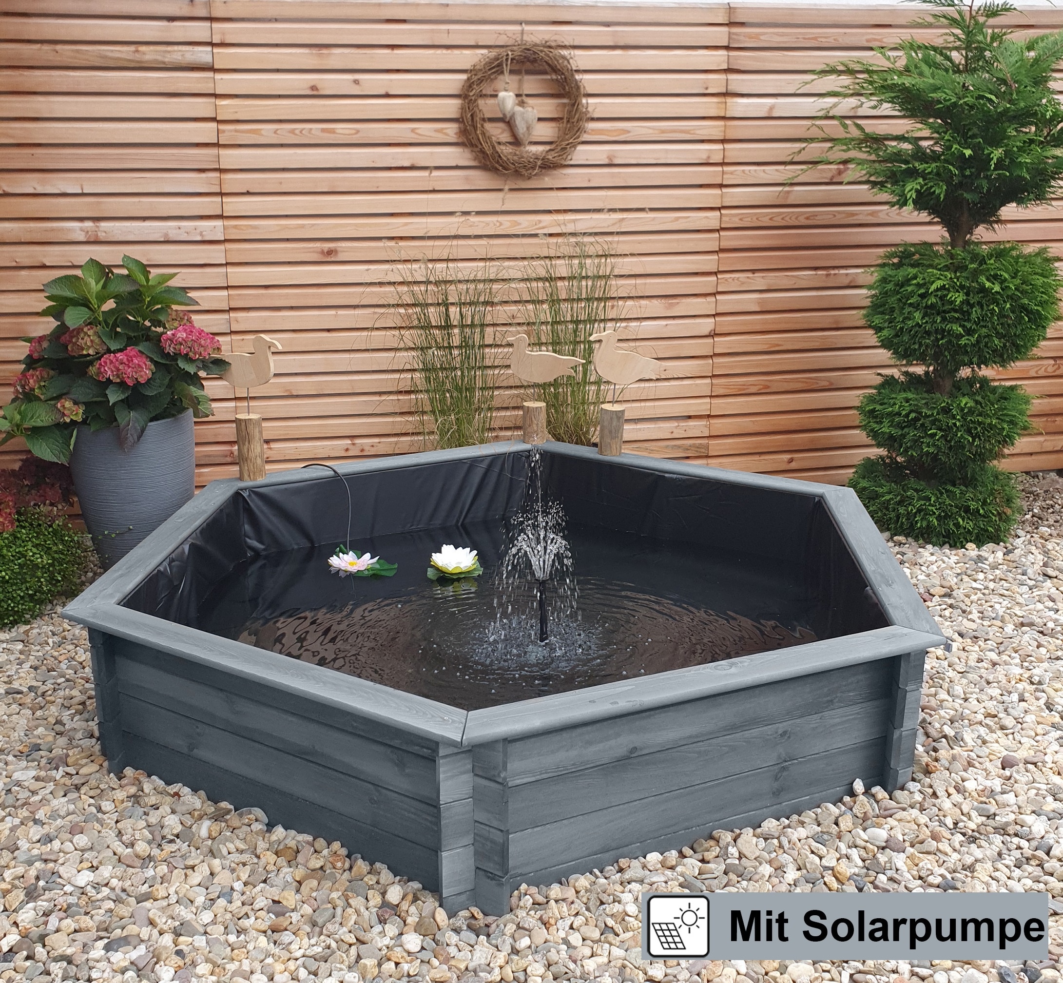 promadino Hochteich, mit Solarteichpumpe