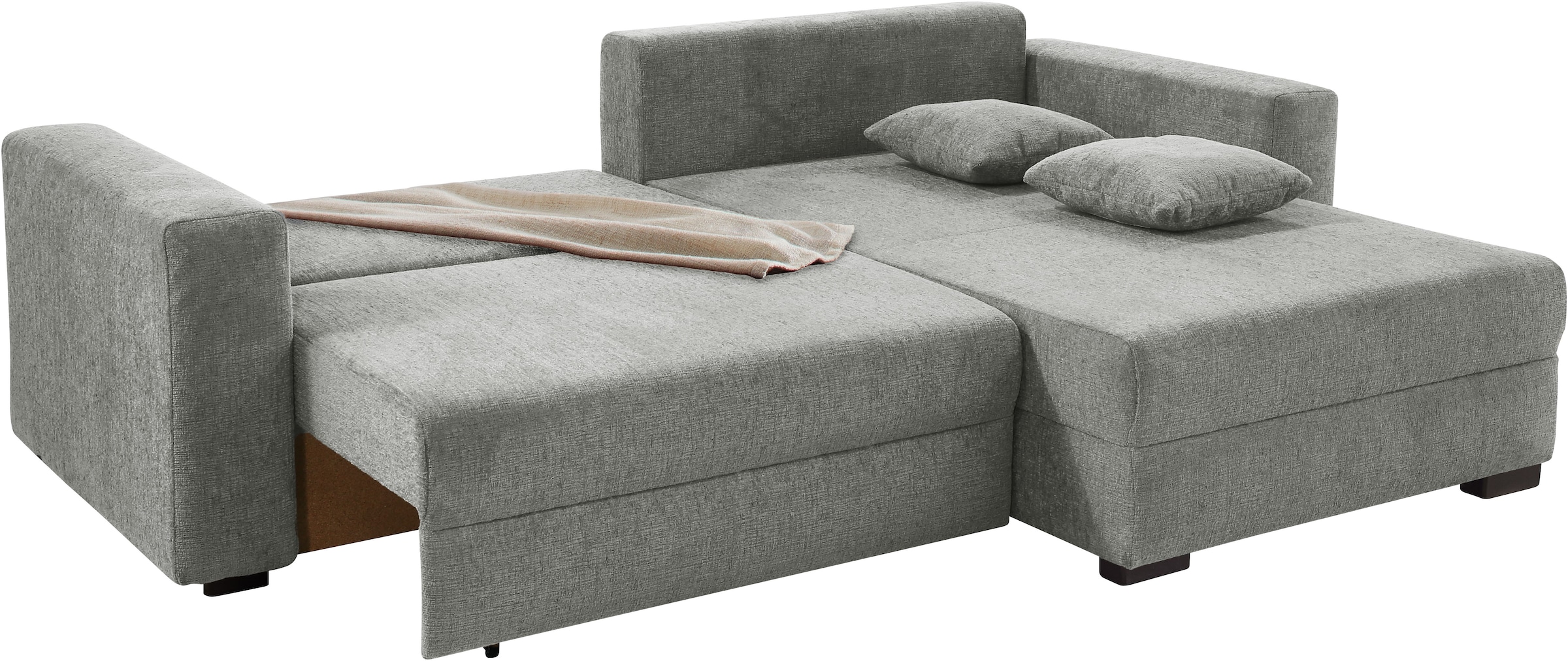 Jockenhöfer Gruppe Ecksofa »Saalbach, L-Form, Breite 261cm«, inkl. Bettfunktion & Bettkasten, Ottomane links/rechts montierbar