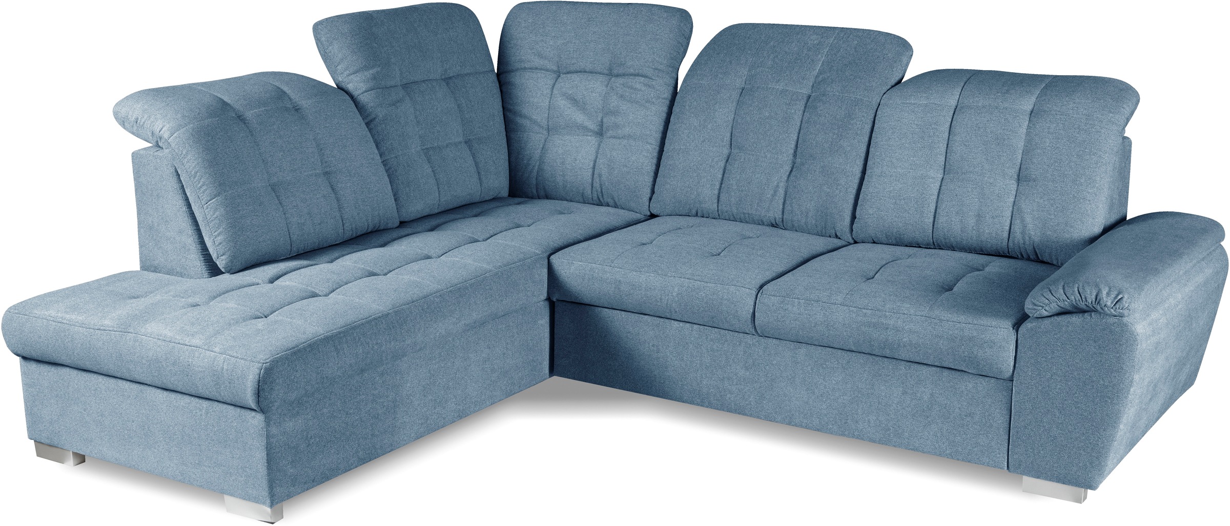 Thumbnail - WERK2 Ecksofa "Brindisi, Multifunktion, bequem & komfortabel, Breite 263cm, L-Form" mit verstellbaren Kopfteilen, Bettfu...