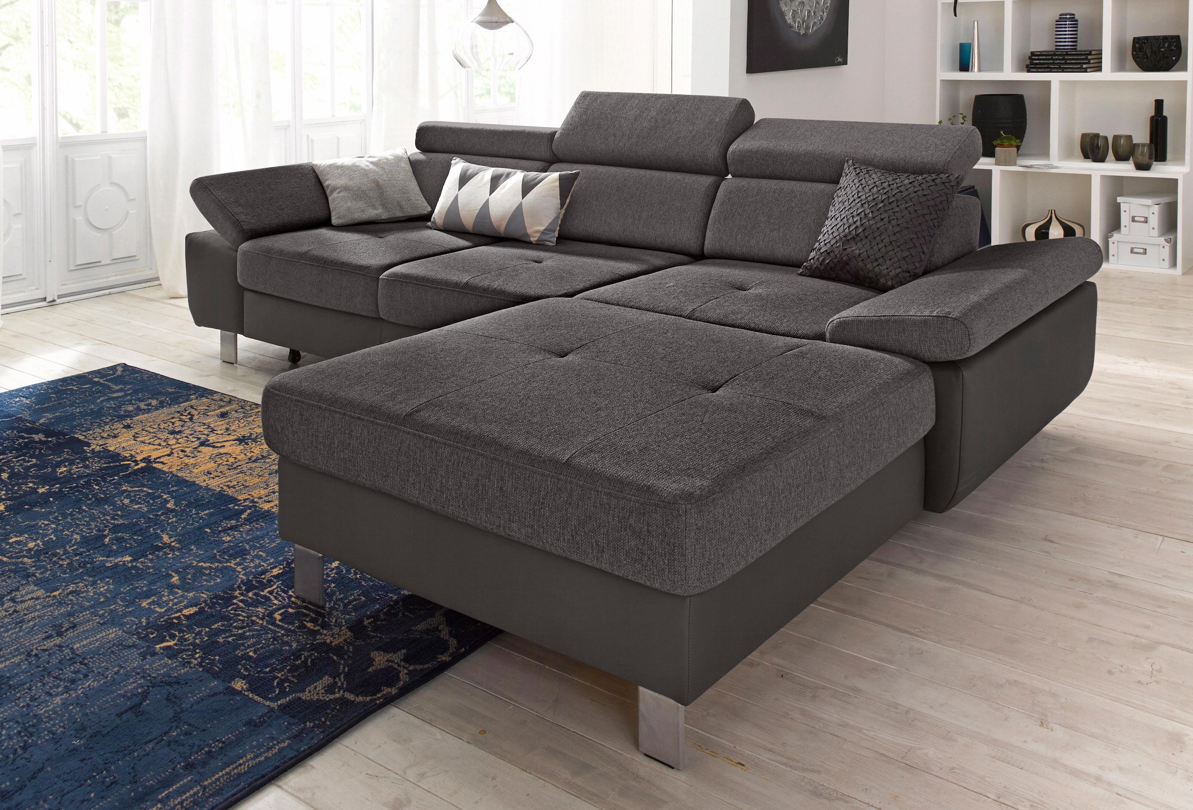 exxpo - sofa fashion Ecksofa bzw »Locarno«, kaufen wahlweise Bettkasten Rückenverstellung, BAUR und Bettfunktion Kopf- mit 