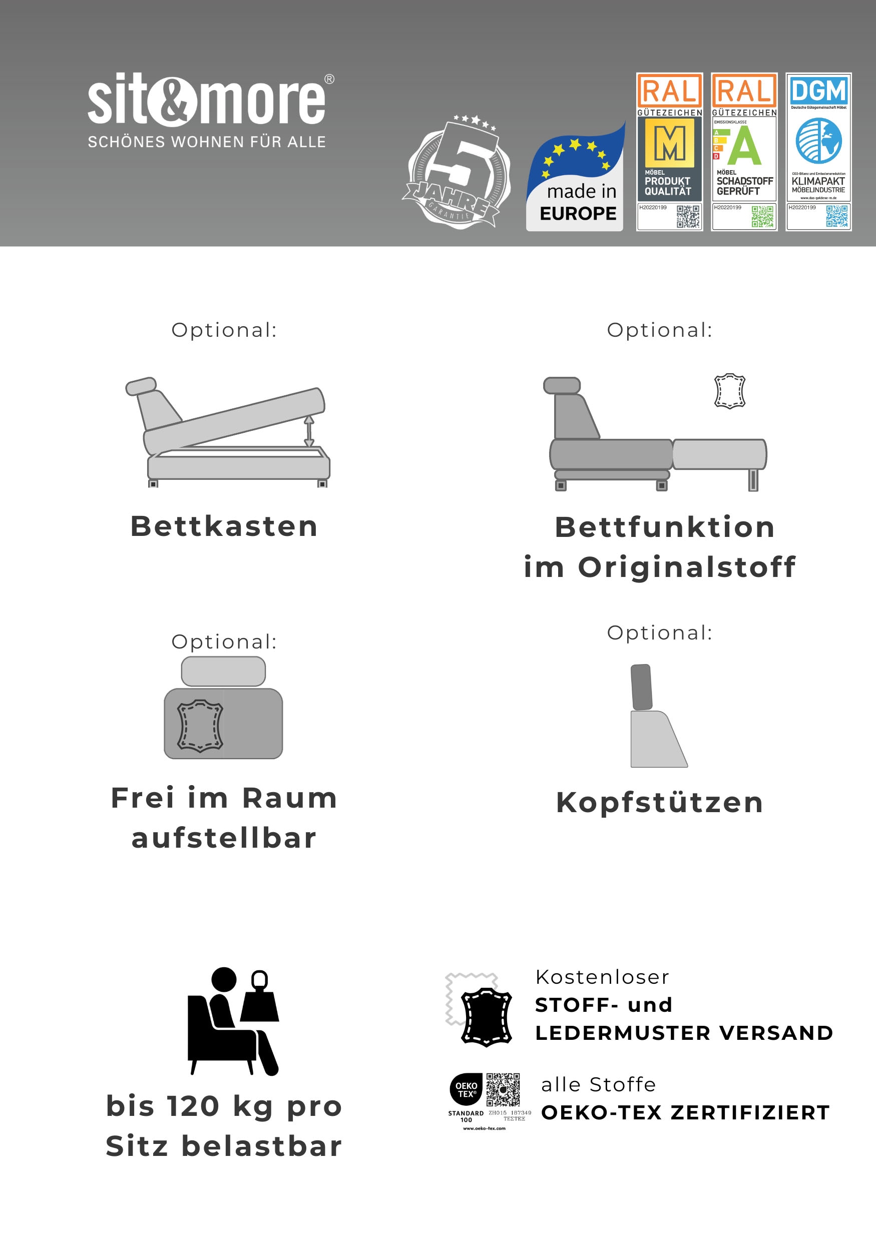 sit&more Sofakissen »Chelsea, 60 cm, Leder« zur Auswahl Sets mit 2 oder 3 Stück