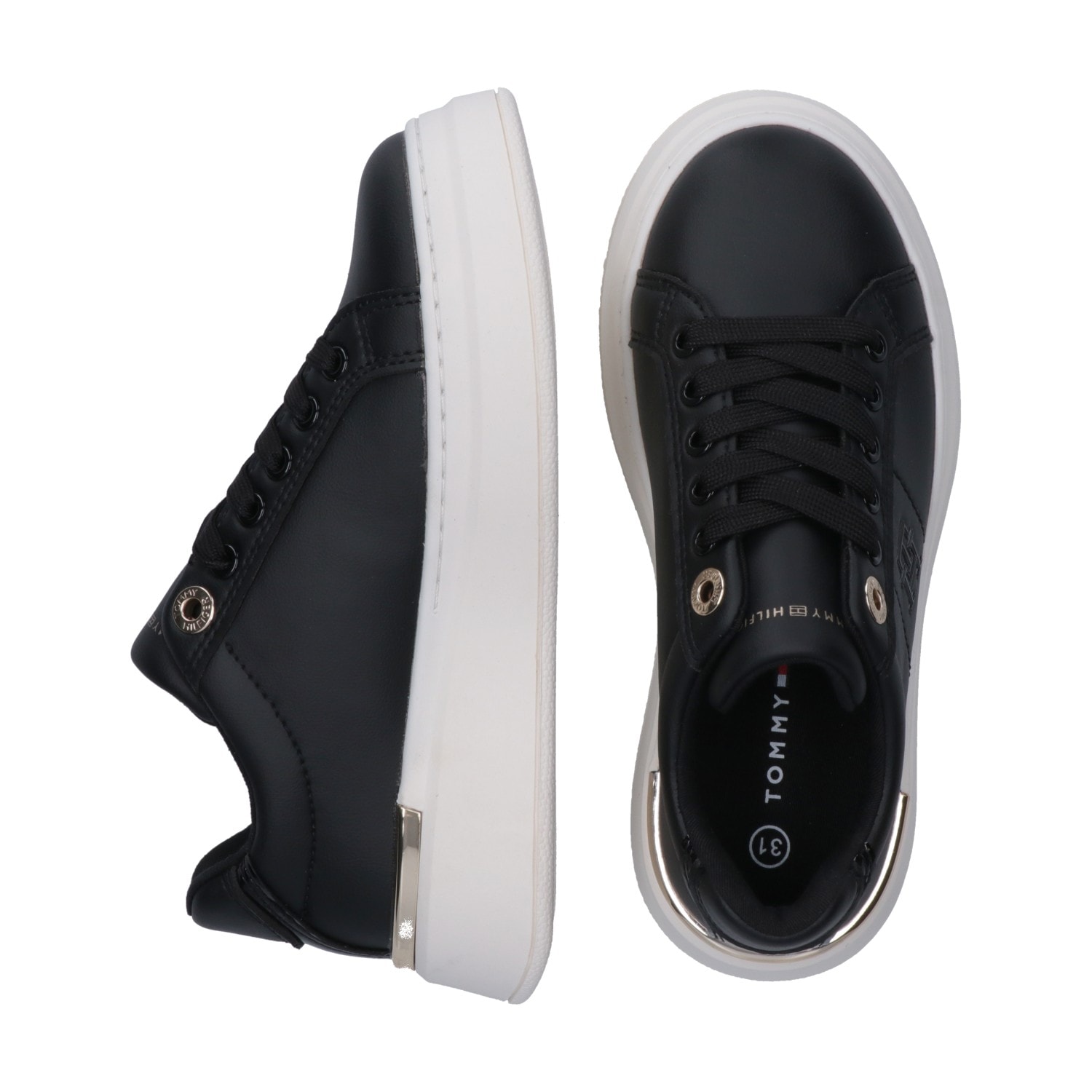 Tommy Hilfiger Sneaker, Plateausneaker, Schnürschuh mit Metallic Einsatz