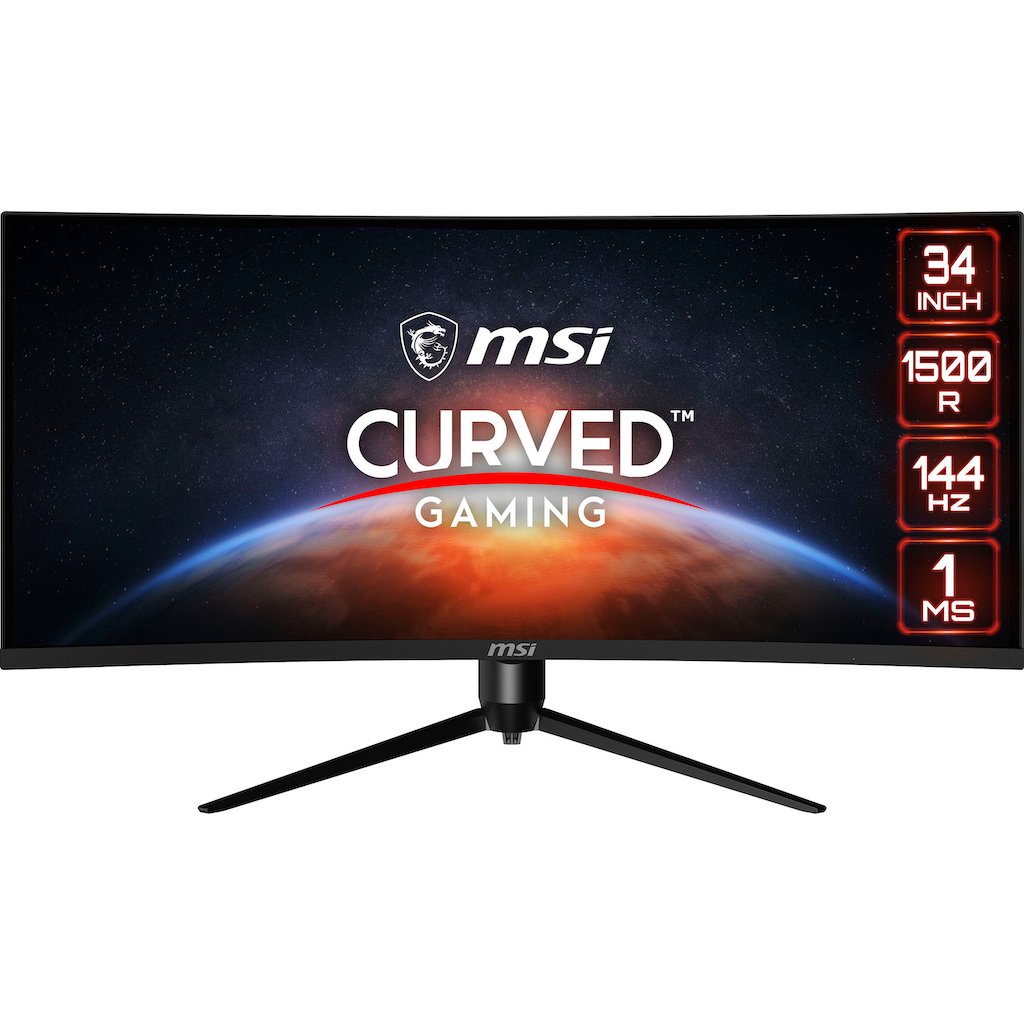 MSI Curved-Gaming-LED-Monitor »Optix MAG342CQR«, 86 cm/34 Zoll, 3440 x 1440 px, UWQHD, 1 ms Reaktionszeit, 144 Hz, höhenverstellbar, 3 Jahre Herstellergarantie