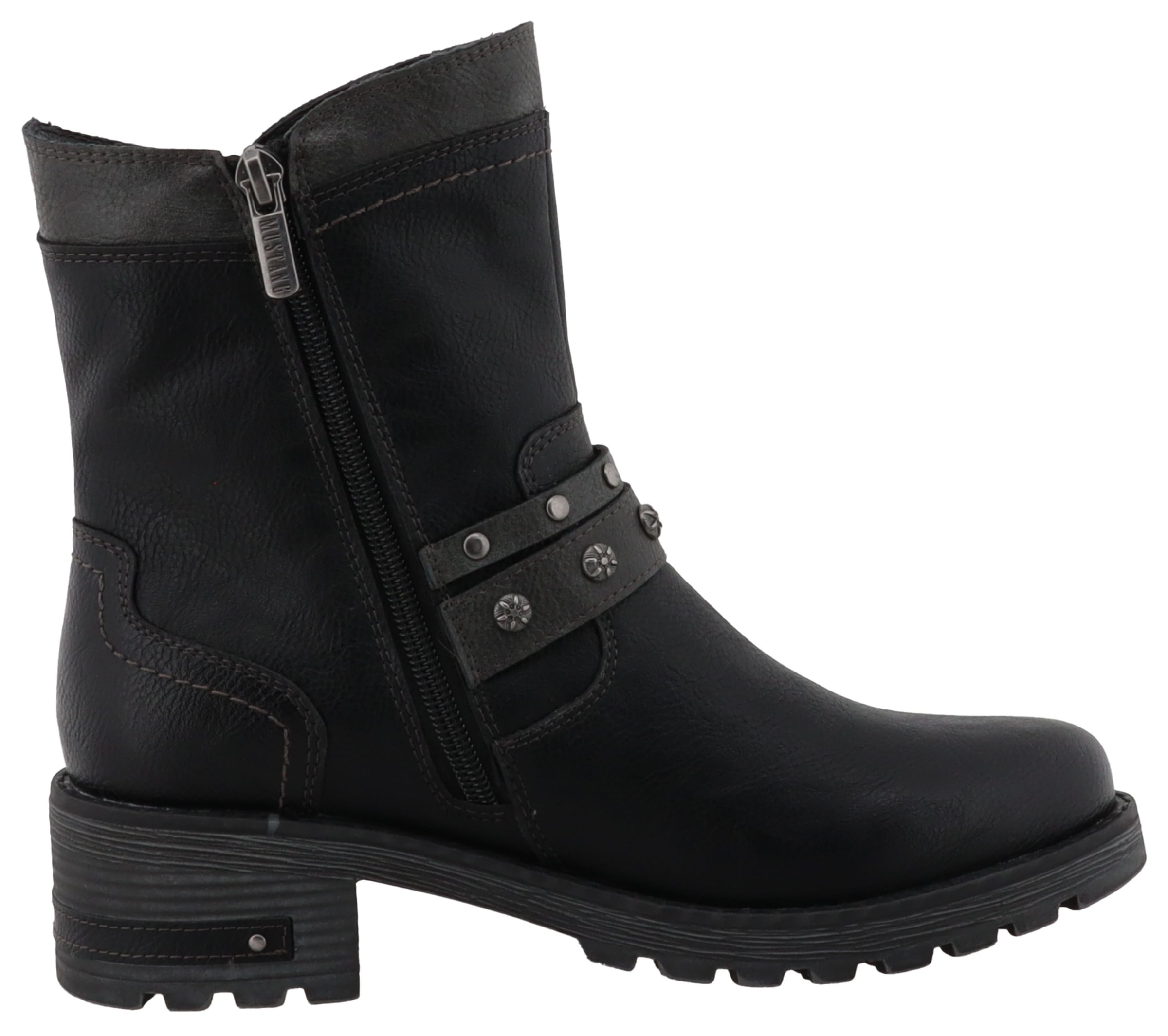 Mustang Shoes Winterboots »Haukea«  Biker Boots mit Blockabsatz und TEX-Membrane