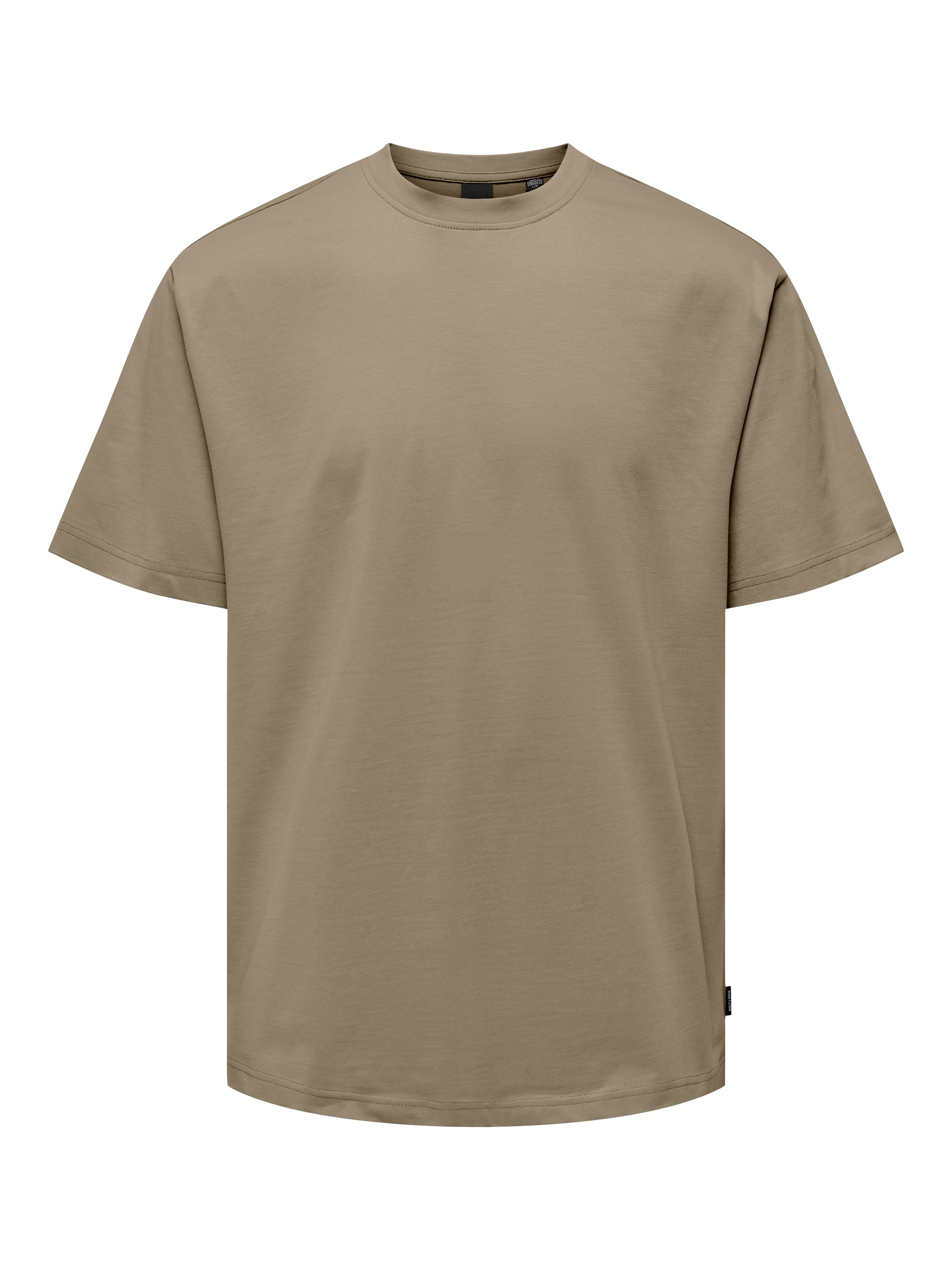 Rundhalsshirt ONLY & SONS "ONSFRED RLX SS TEE", Herren, Gr. L, grau (desert taupe), Single Jersey, Obermaterial: 100% Baumwolle, unifarben, relaxed fit normal, Rundhals, Shirts Rundhalsshirt, Baumwolle, relaxed fit 3