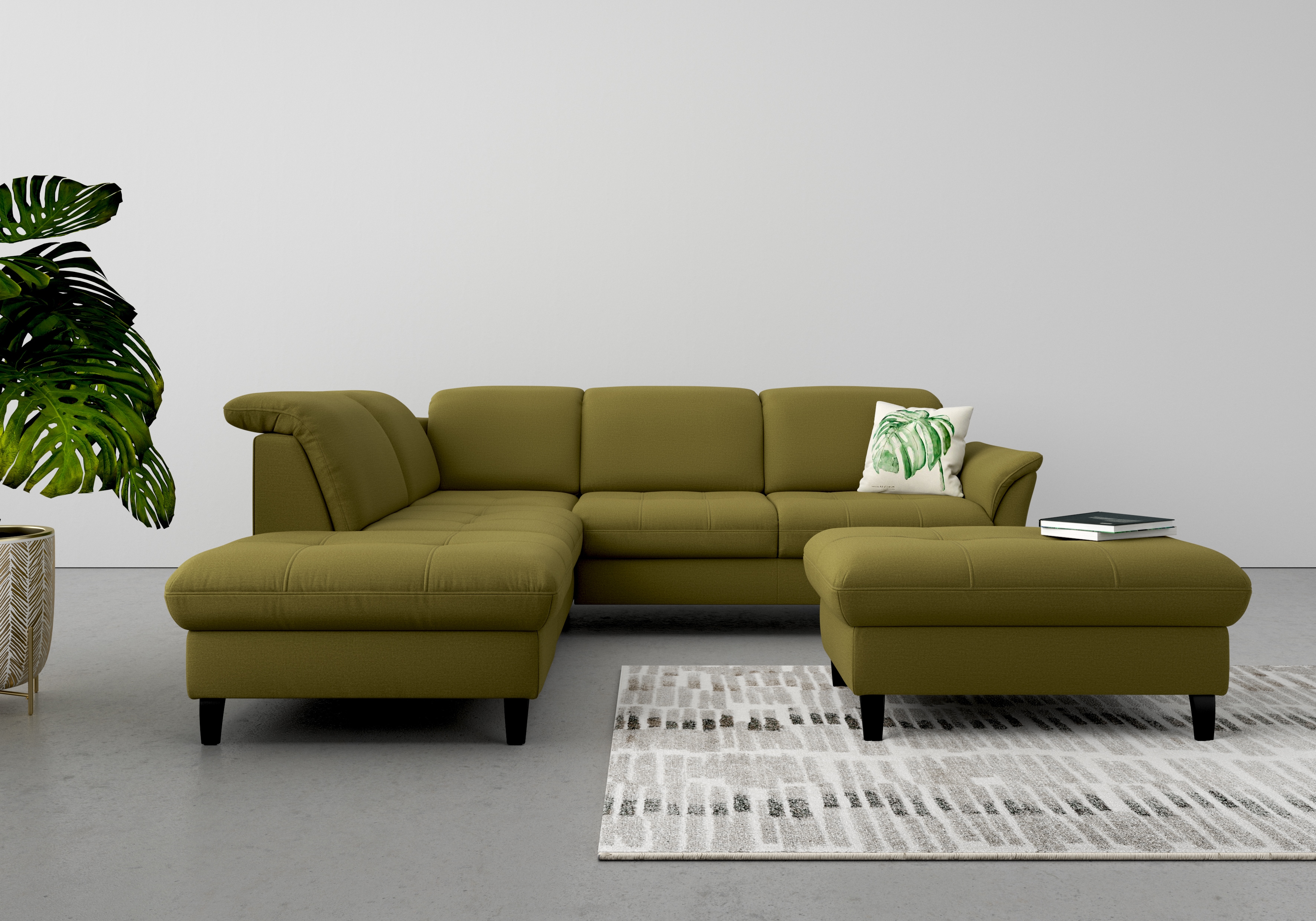 sit&more Ecksofa "Maggiore L-Form" wahlweise mit Kopfteilverstellung, Schlaffunktion und Stauraum