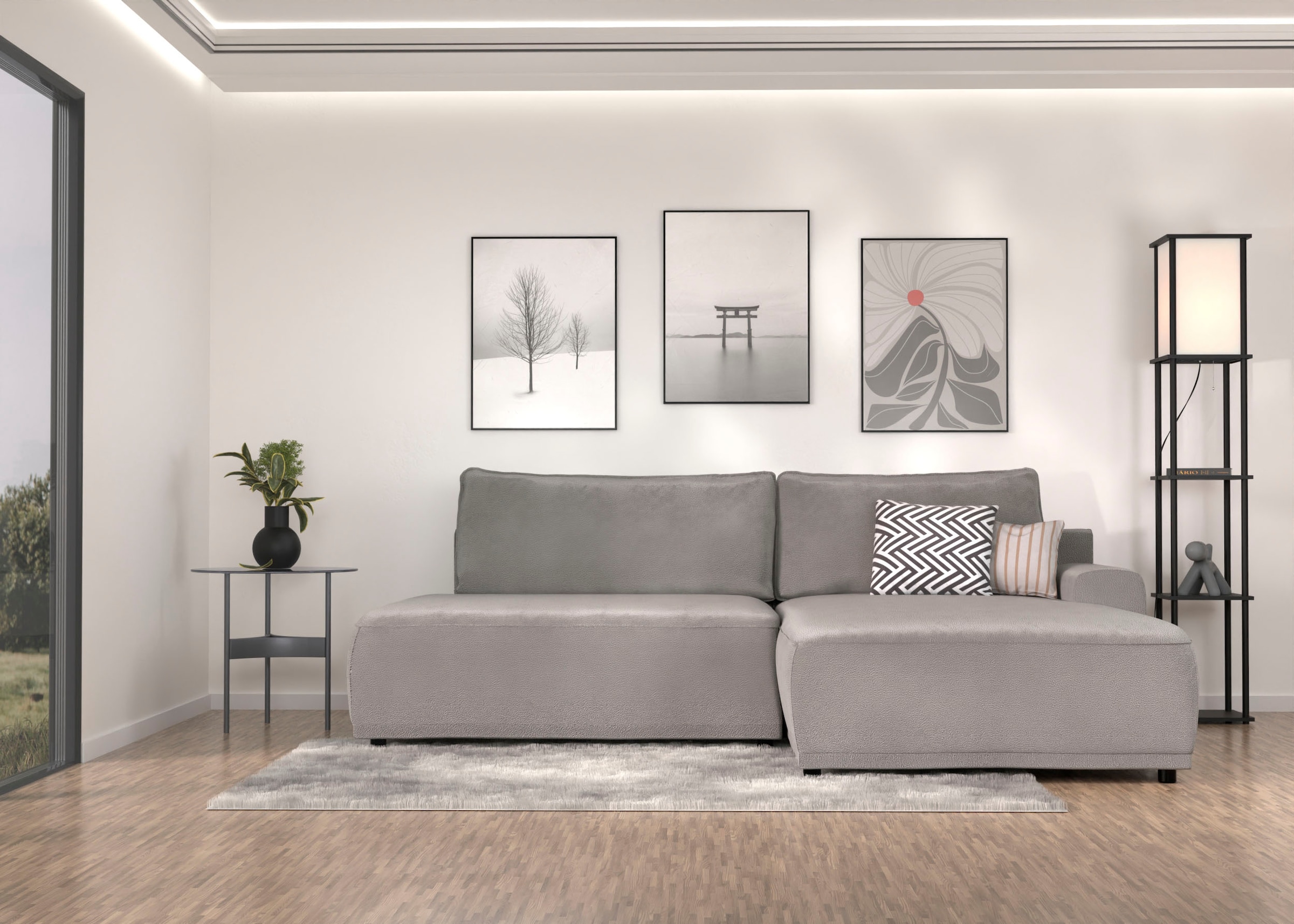 TRENDMANUFAKTUR Ecksofa "Fordon II, Schlafsofa mit Bettkasten, Couch in L-F günstig online kaufen