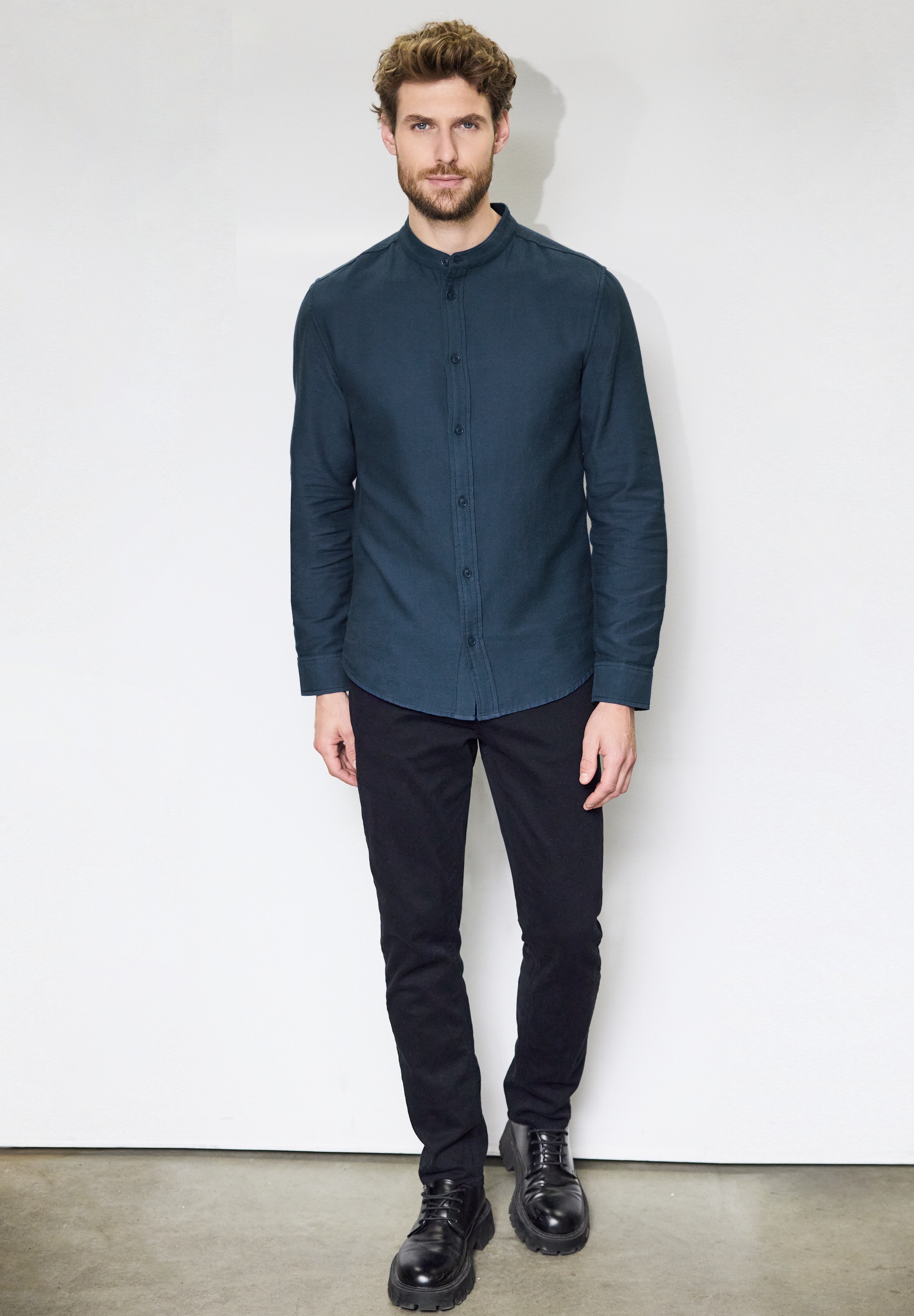 STREET ONE MEN Langarmhemd, aus reiner Baumwolle