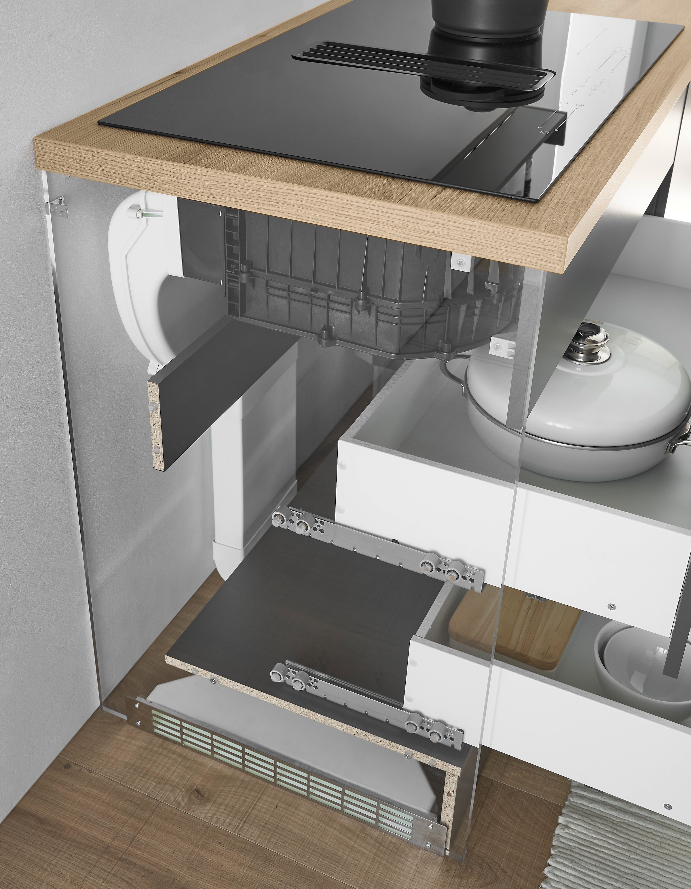 BASIC by Balculina Küchenzeile »Mykonos, Küchenzeile BxHxT 326x205x60«, Breite 326 cm, wahlweise mit E-Geräten, mit Softclose-Funktion