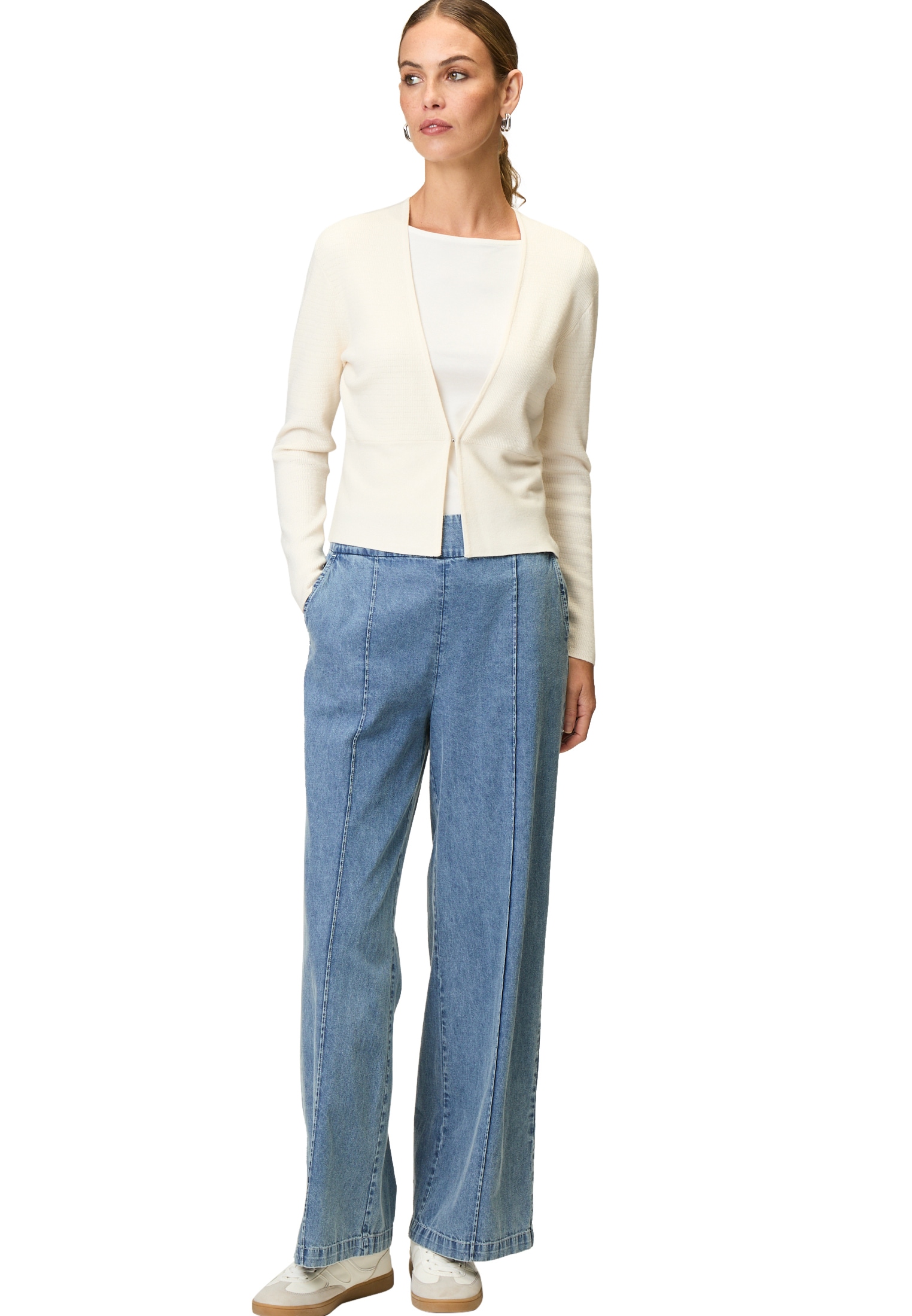 Zero Strickjacke »zero Strickjacke mit V-Ausschnitt«, Plain/ohne Details