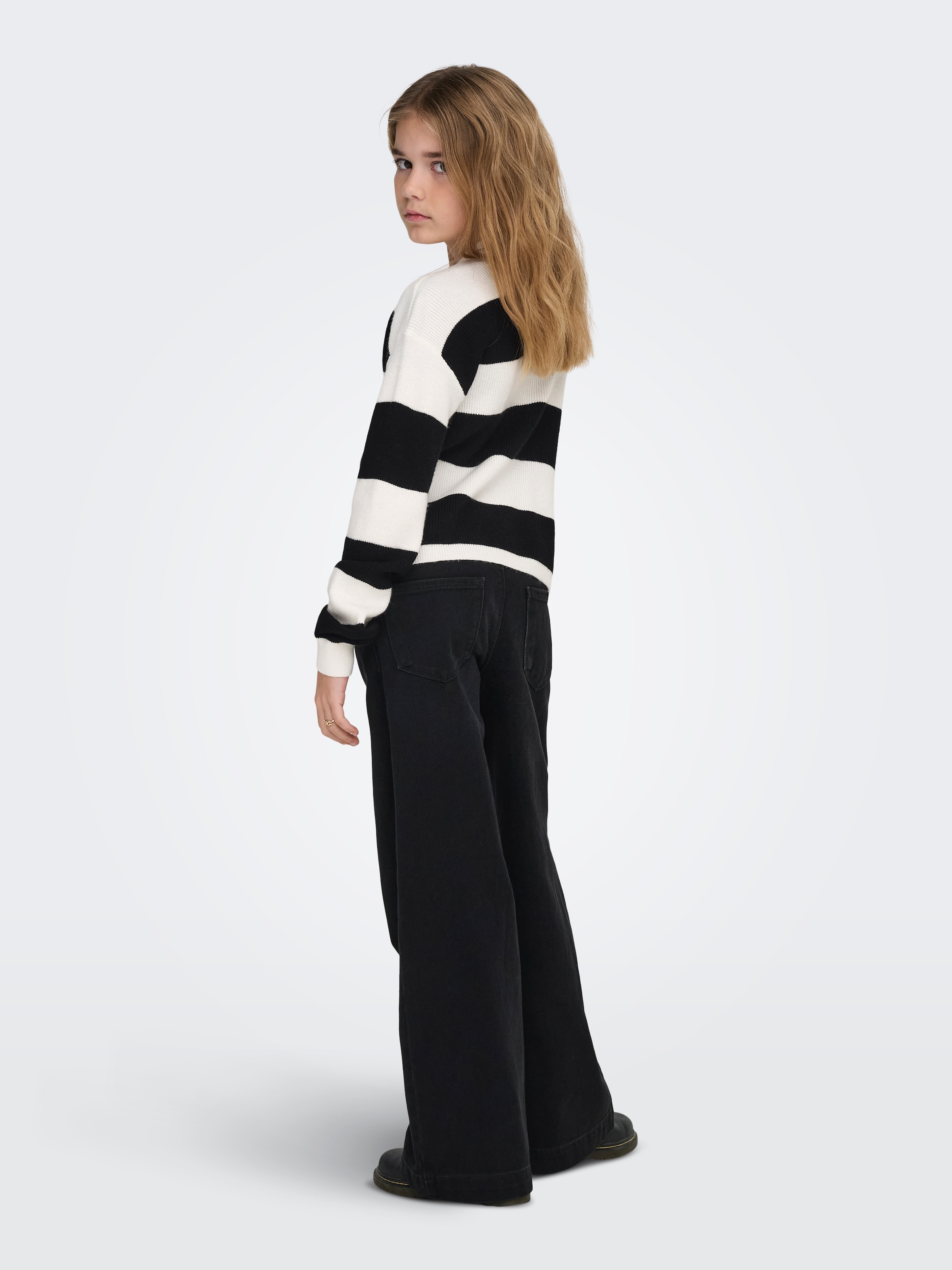 KIDS ONLY Strickpullover »KOGFRANCA SHORT L/S STRIPE KNT NOOS« Viskosemischung, loose fit
