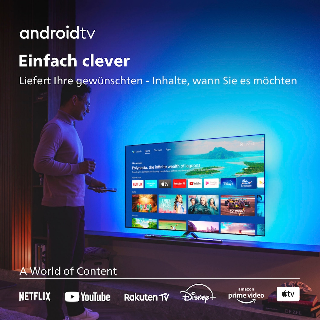 Philips OLED-Fernseher »48OLED807/12«, 121 cm/48 Zoll, 4K Ultra HD, Smart-TV-Android TV