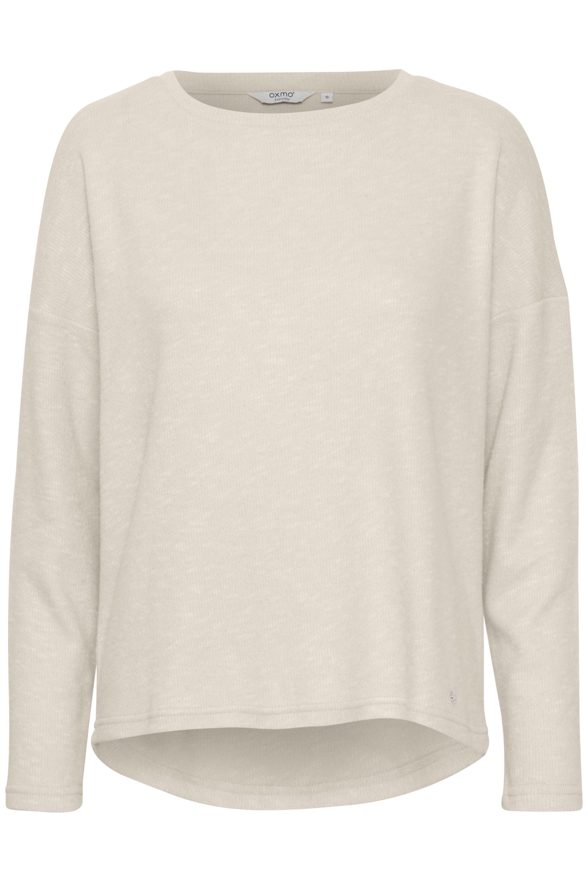 OXMO Damen Longpullover "Sweatshirt OXSanne", beige, Gr. M, Obermaterial: 53% Polyester PES. 46% Viskose CV. 1% Elasthan EL., Sweatshirts