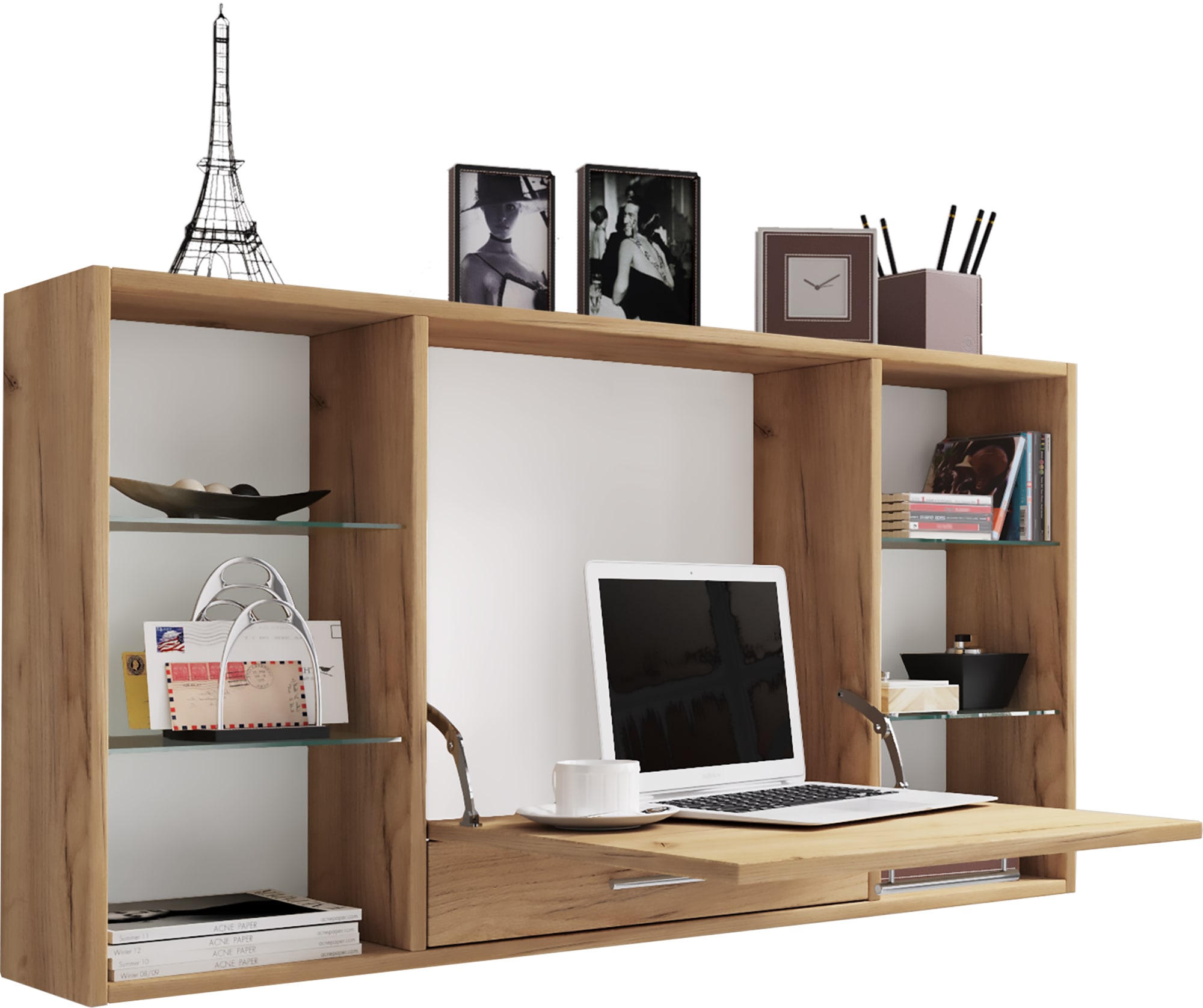 VCM Schreibtisch "Holz Hänge Schreibtisch Wandschreibtisch Teala" 1 Stk. tlg.
