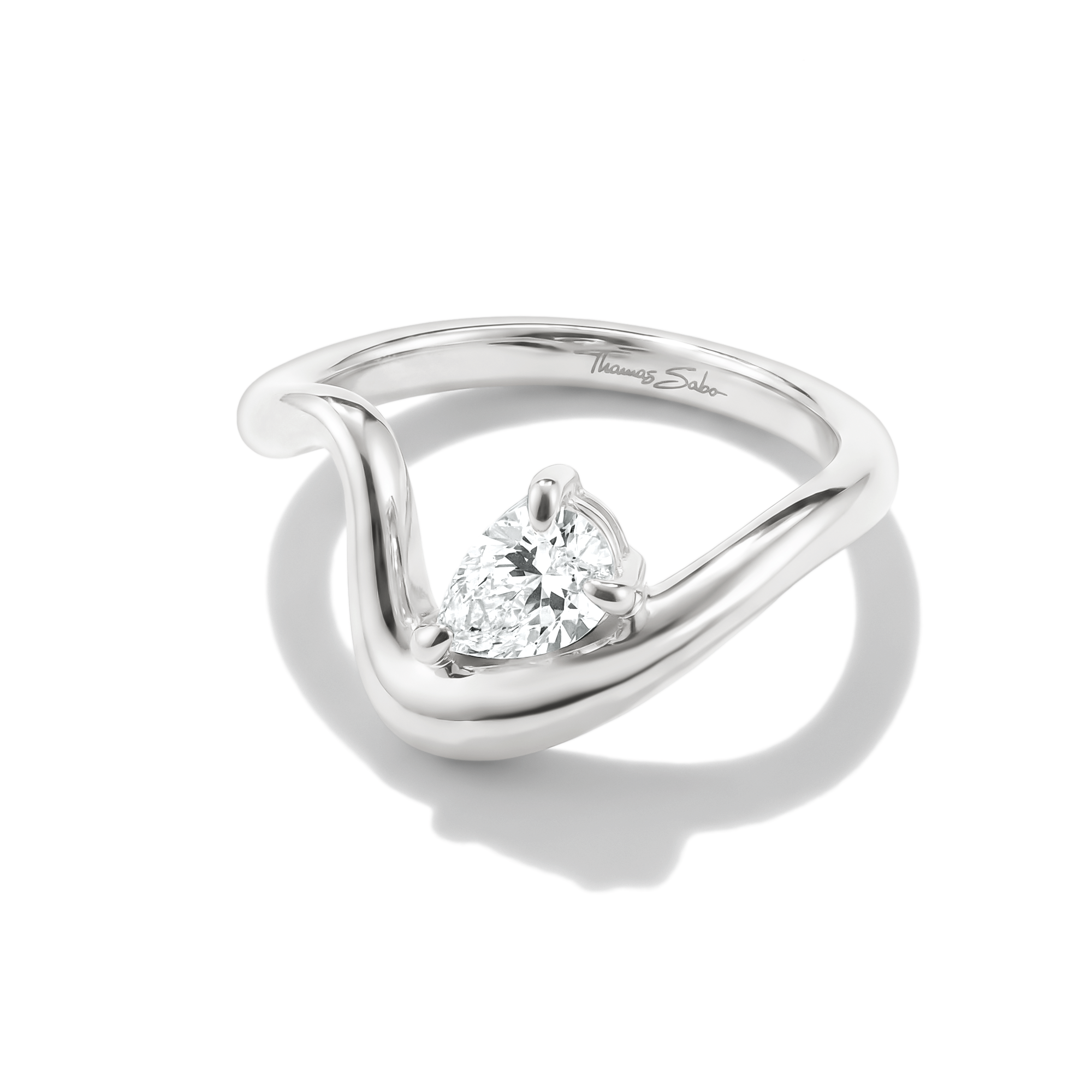 THOMAS SABO Fingerring »Fluid Elegance Ring mit Zirkoniastein« mit Zirkonia (synth.)