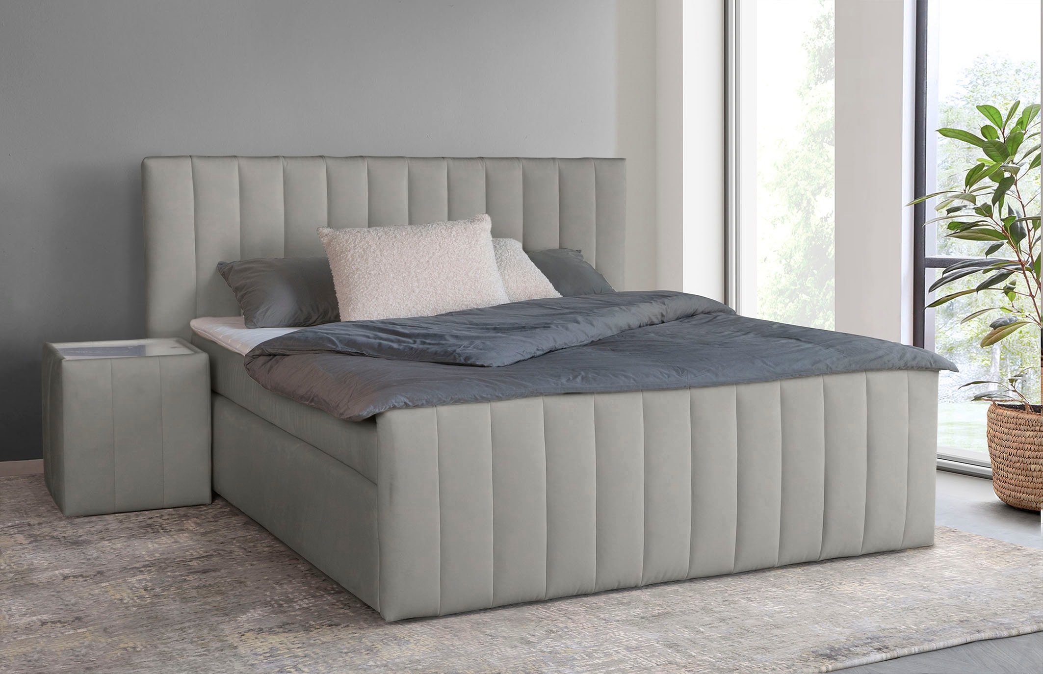 INOSIGN Boxspringbett »Effy inkl. Bettkasten und Topper, erhältlich in der Breite 180x200cm«, wahlweise in H3 oder H4 wählbar