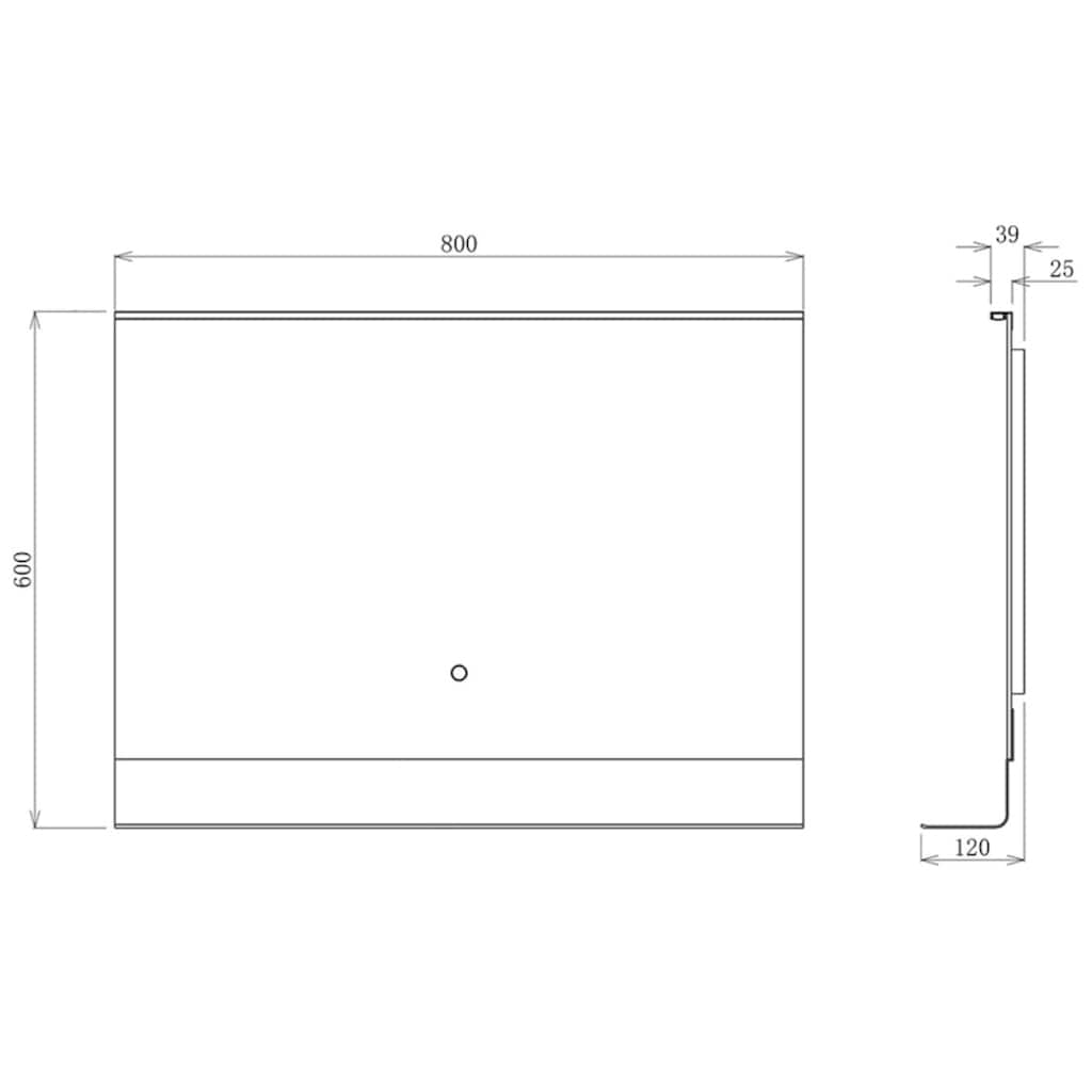 Talos Badspiegel »BLACK HOME«, (Komplett-Set), BxH: 80x60 cm, energiesparend