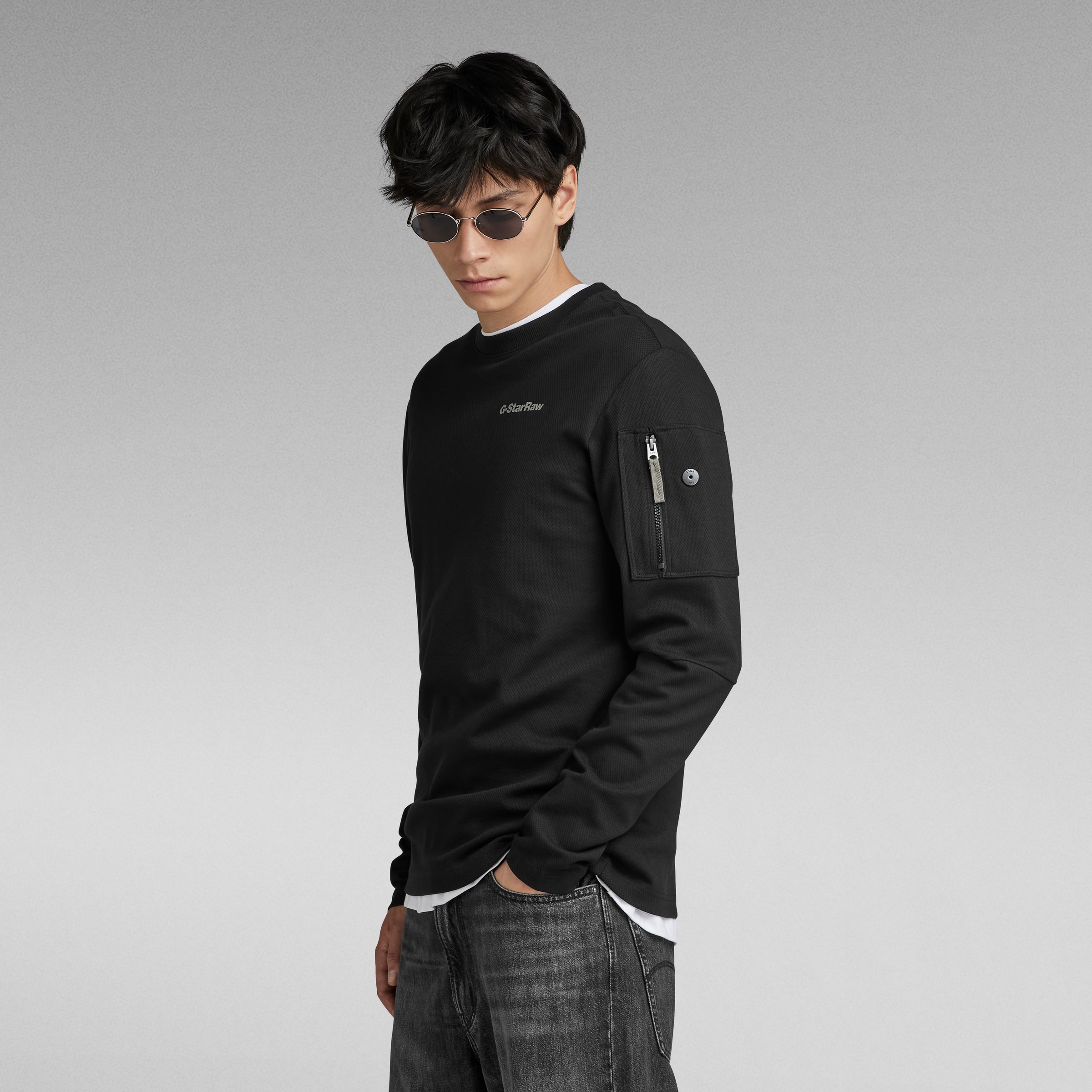 G-STAR Longsleeve mit Reißverschlusstasche am Arm günstig online kaufen
