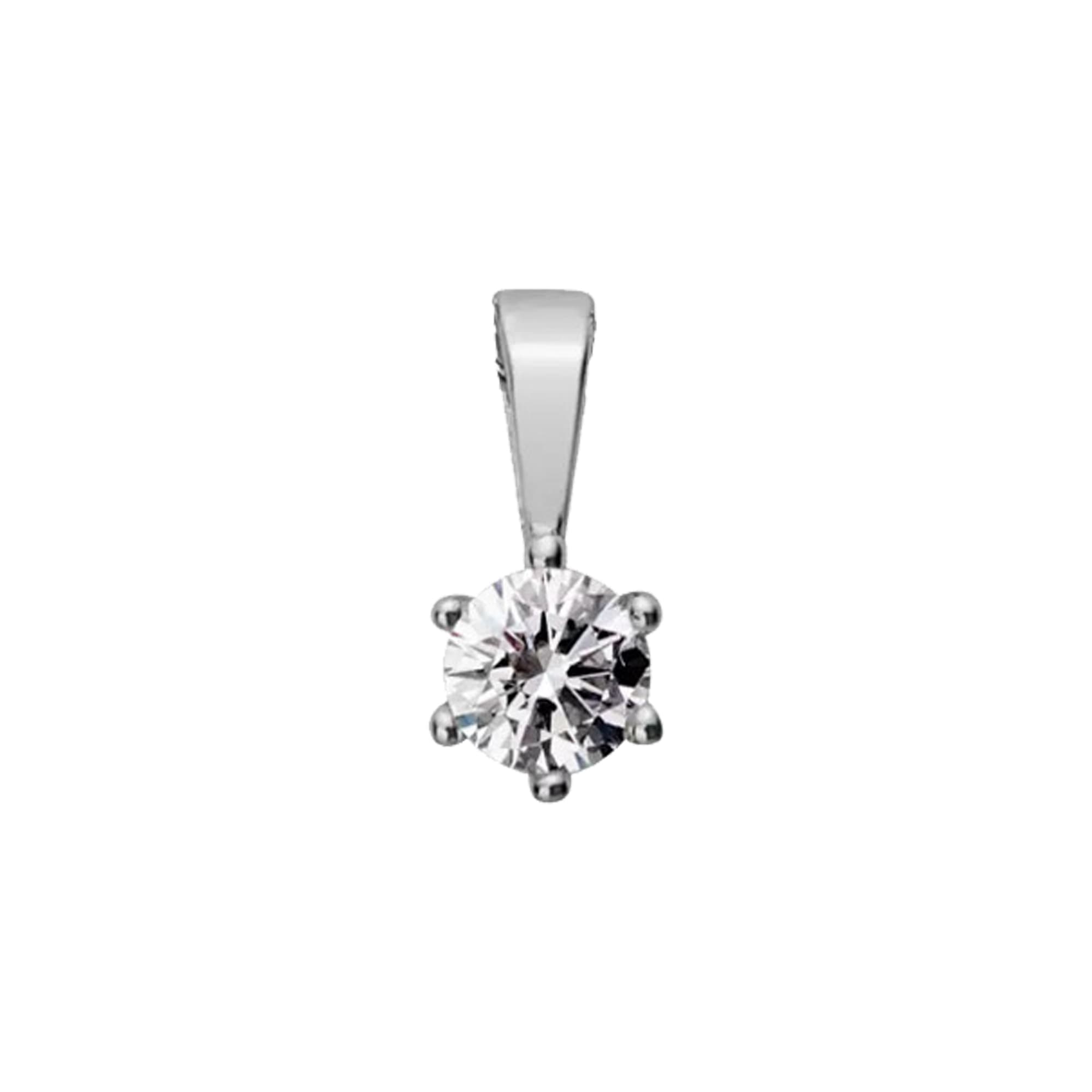 LYOMI Kette mit Anhänger »585/- Weißgold 1 synth. Diam. 0,25 ct.«