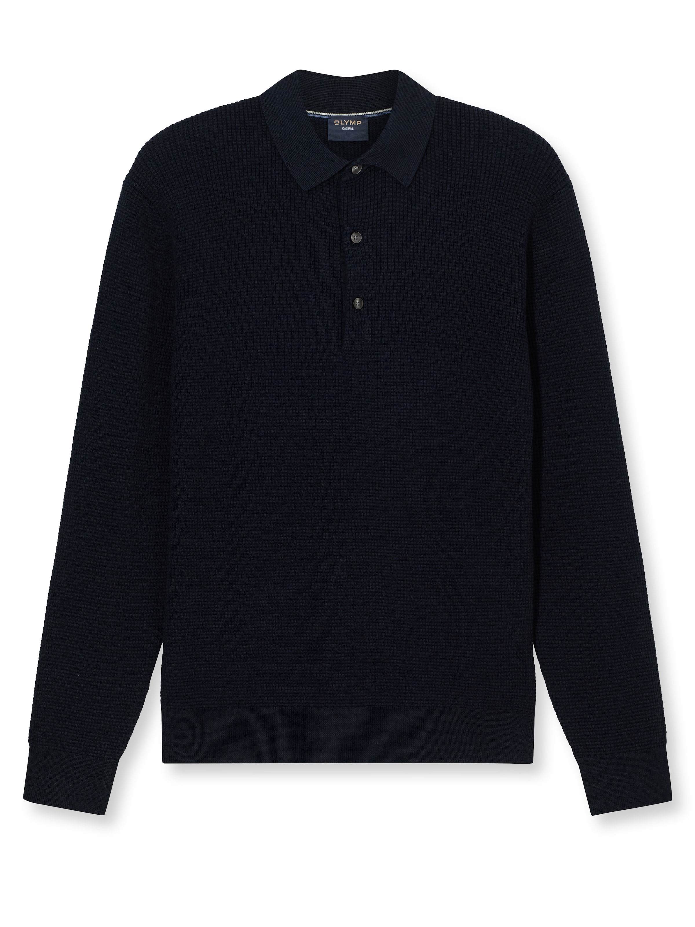 OLYMP Polokragenpullover "Waffle Structure Pullover", strukturiert, unifarb günstig online kaufen