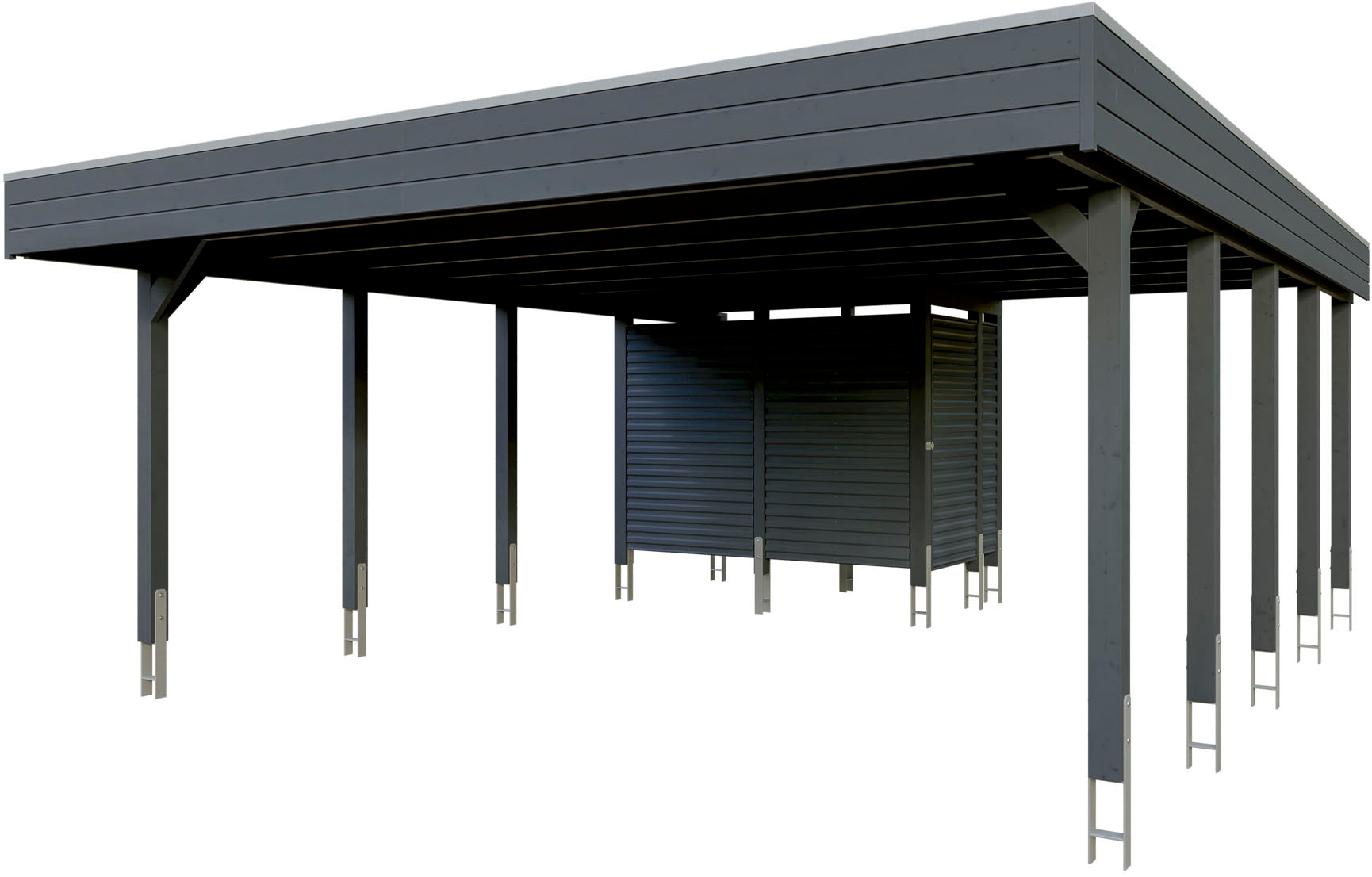 Doppelcarport SKANHOLZ, grau, Carports, "Friesland Set 14"