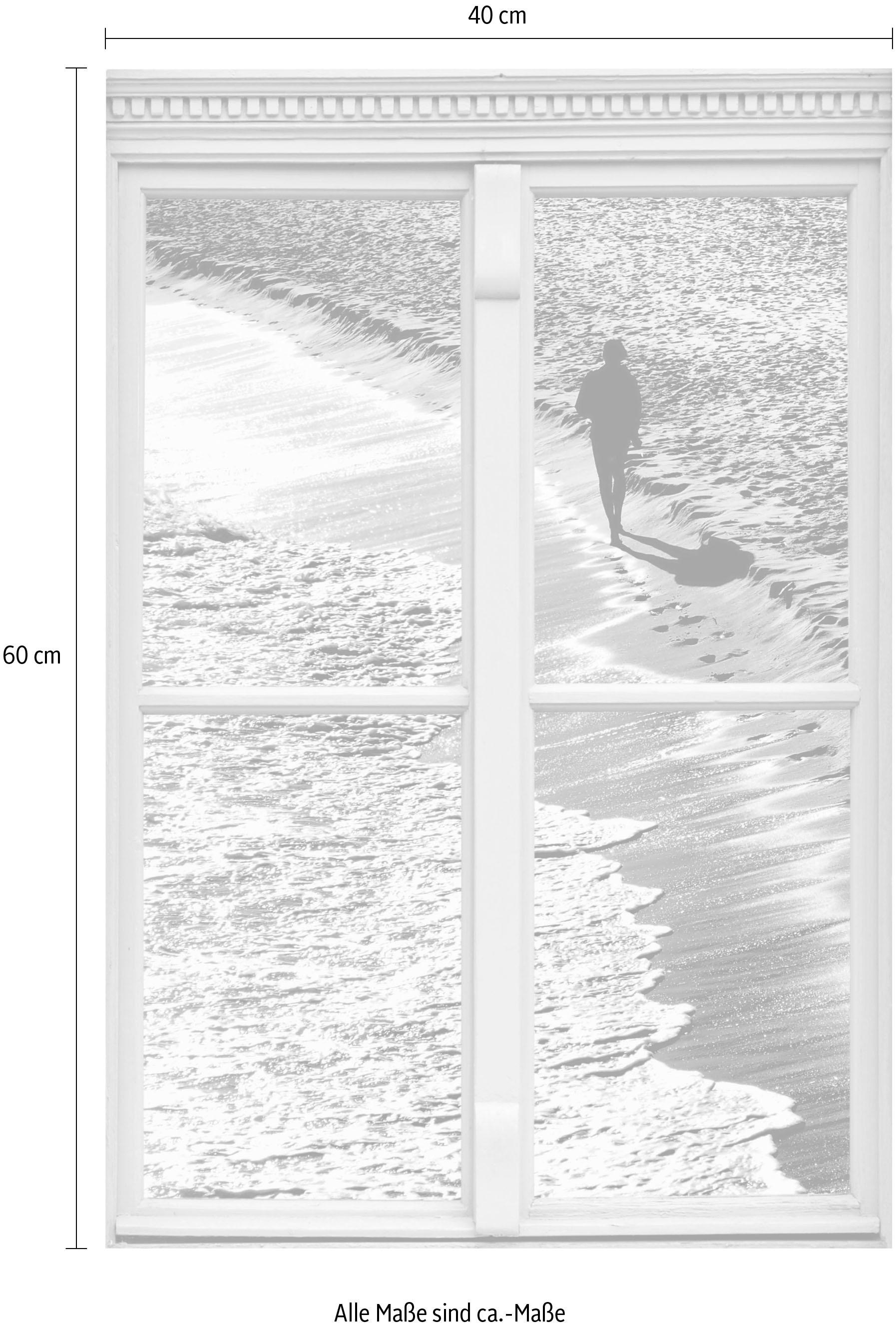 queence Wandsticker »Strand«, Wandsticker, Wandbild, selbstklebend, 3D, Fenster