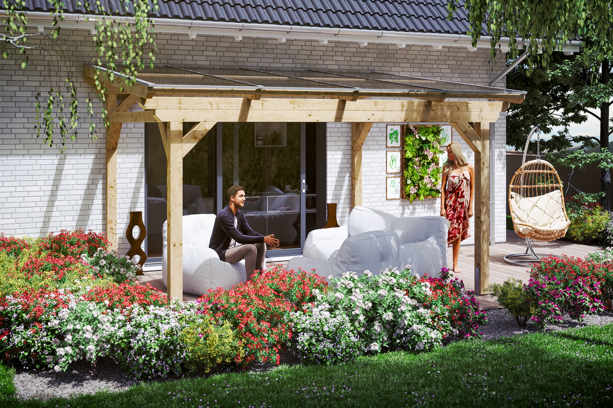 Skanholz Terrassendach »Sanremo«, Leimholz