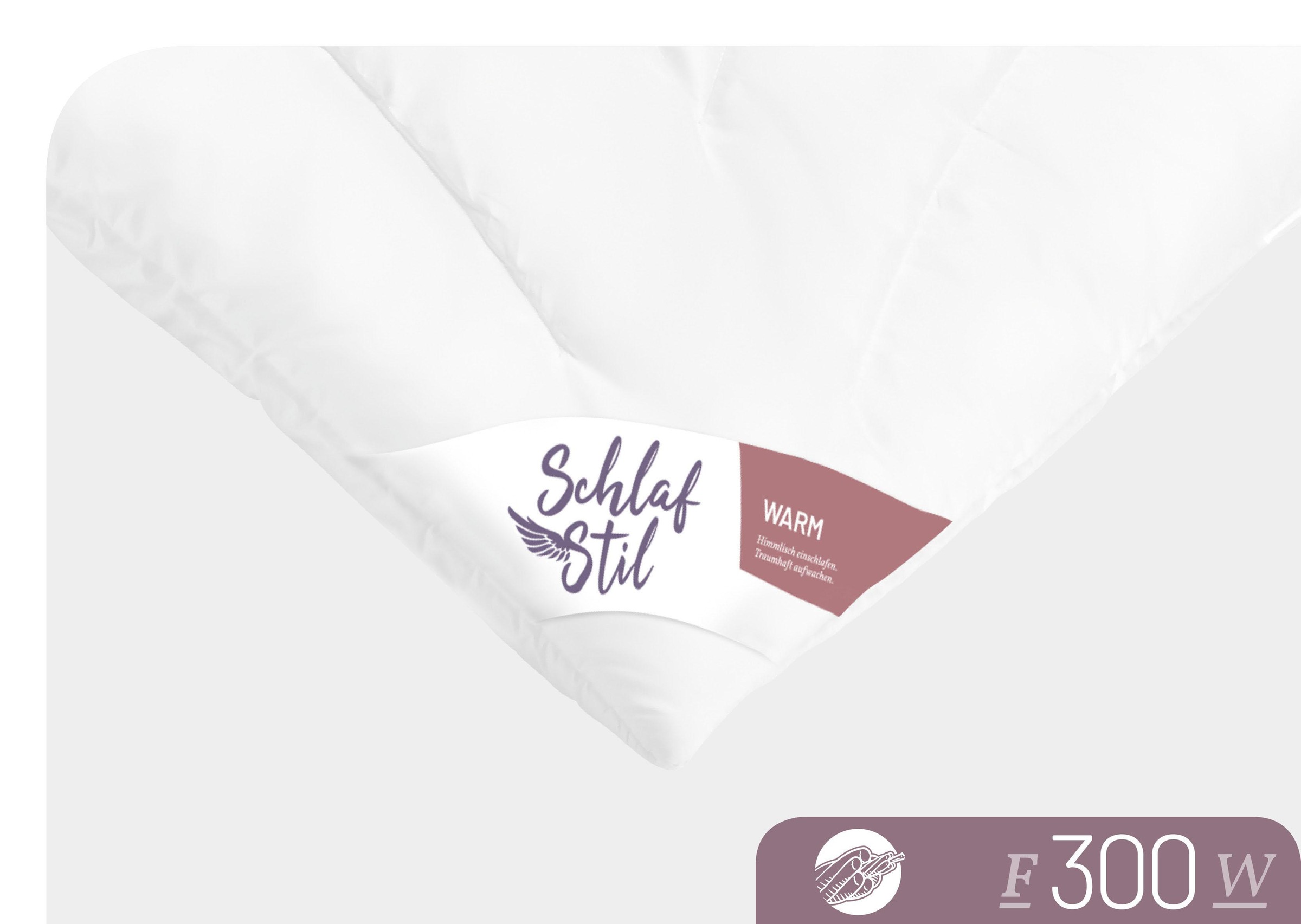 Schlafstil Baumwollbettdecke »F300«, warm, (1 St.), hergestellt in Deutschland, allergikerfreundlich