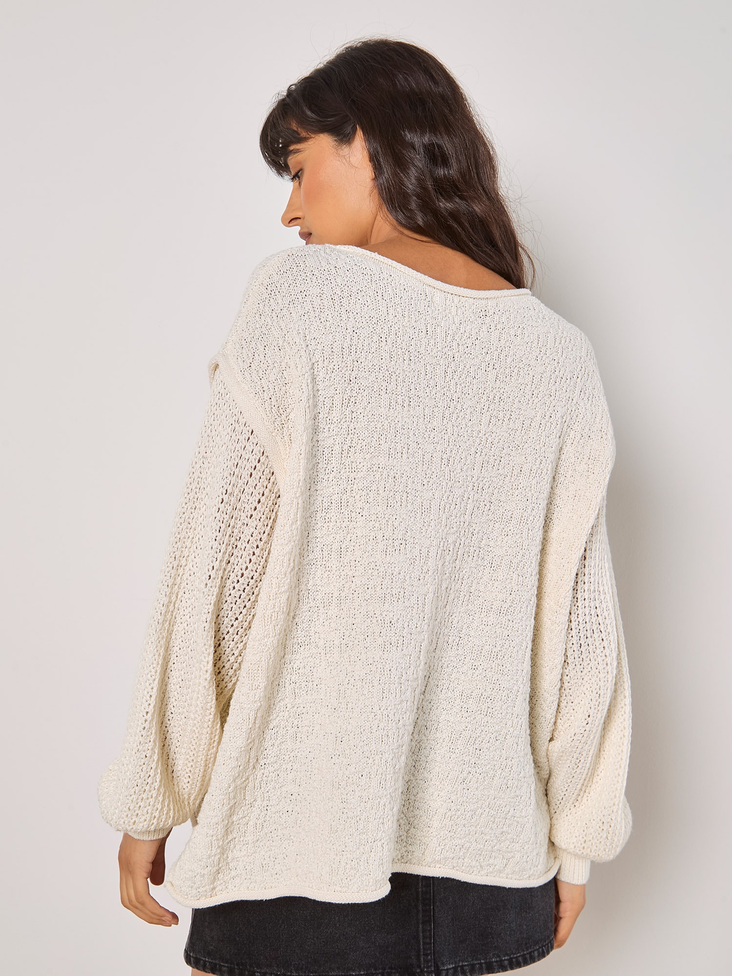 Apricot Strickpullover "Strickmixpullover" mit Brusttasche