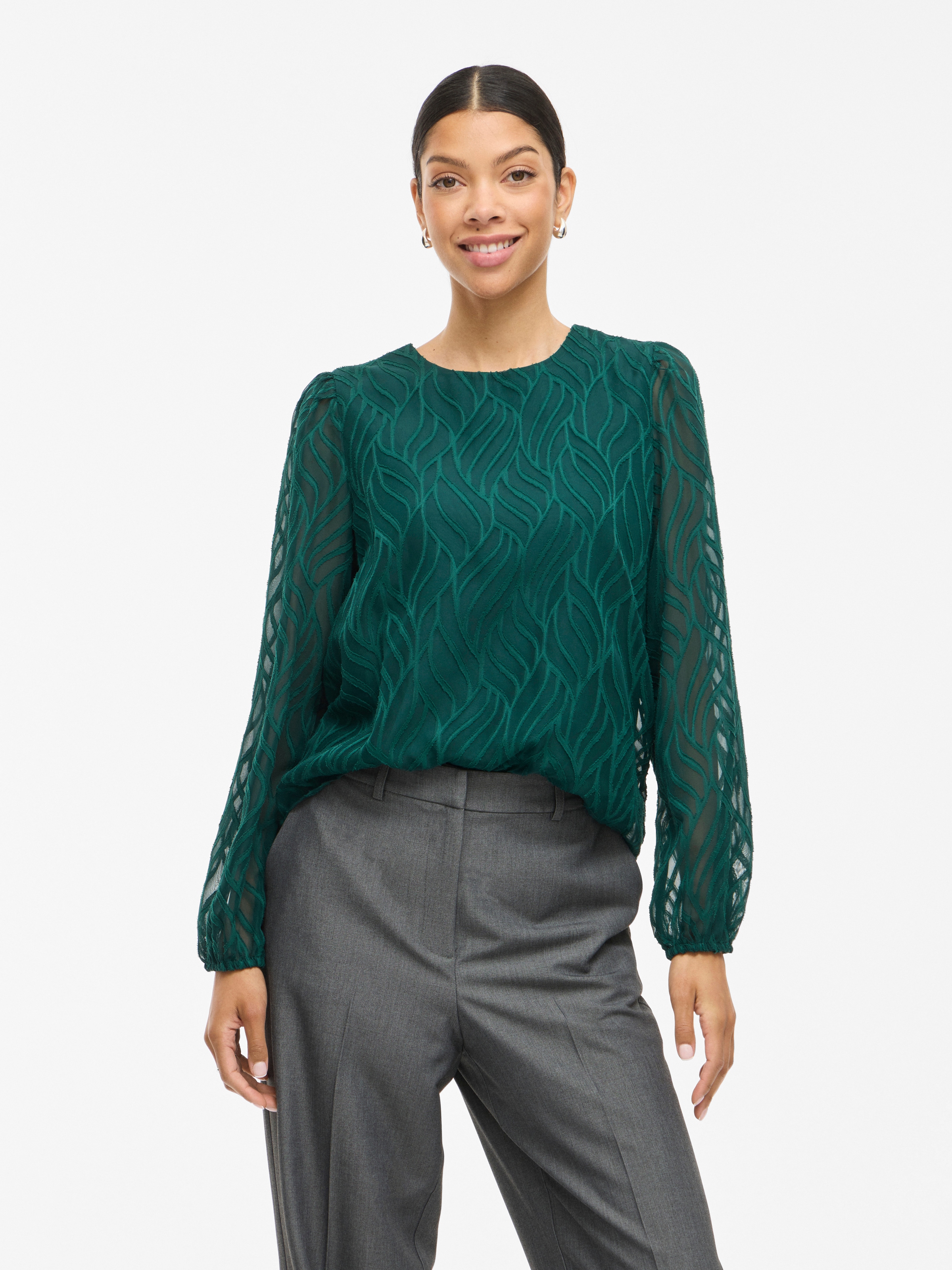 Vila Blusenshirt "VIMIKA O-NECK L/S TOP - NOOS" günstig online kaufen