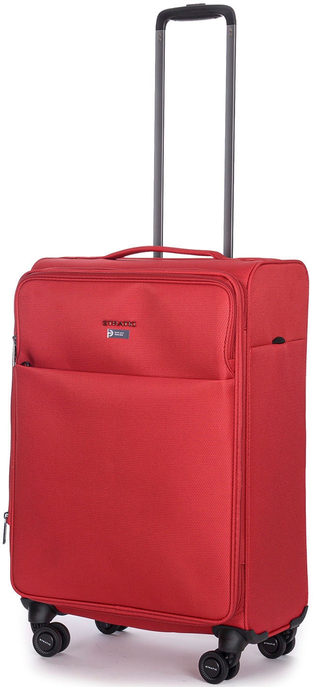 Stratic Weichgepäck-Trolley »Stratic Light + M, red«, 4 Rollen, Reisekoffer Reisegepäck Aufgabegepäck TSA-Zahlenschloss