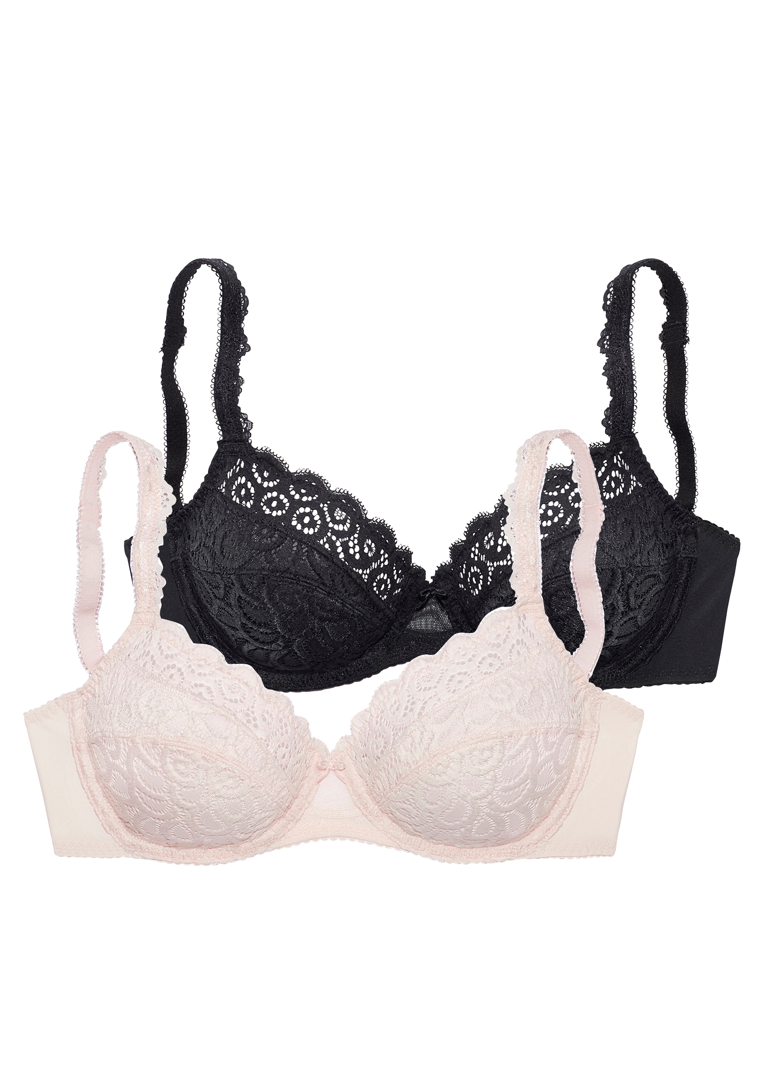 petite fleur by Lascana Bügel-BH Packung, aus Spitze, mit dekorativen Trägern, Dessous