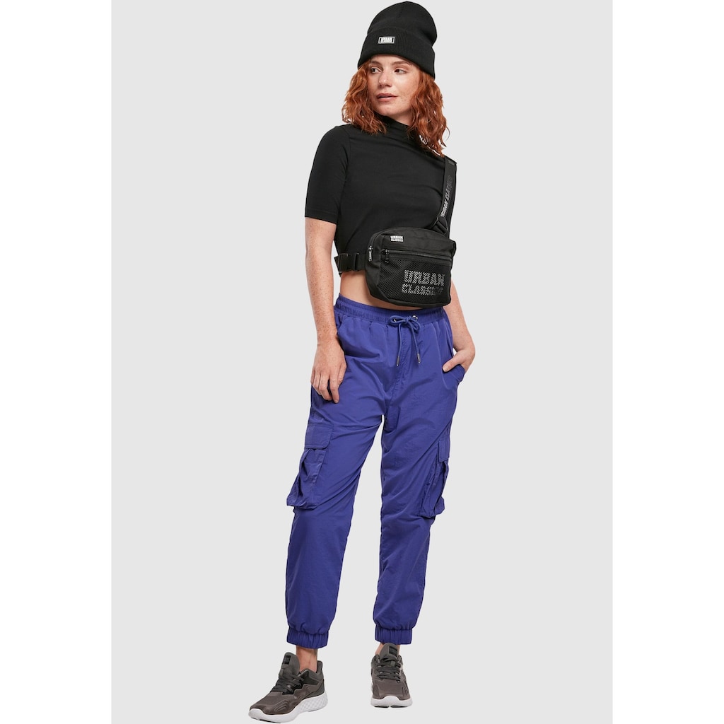 URBAN CLASSICS Cargohose »Damen Ladies High Waist Crinkle Nylon Cargo Pants«, (1 tlg.)