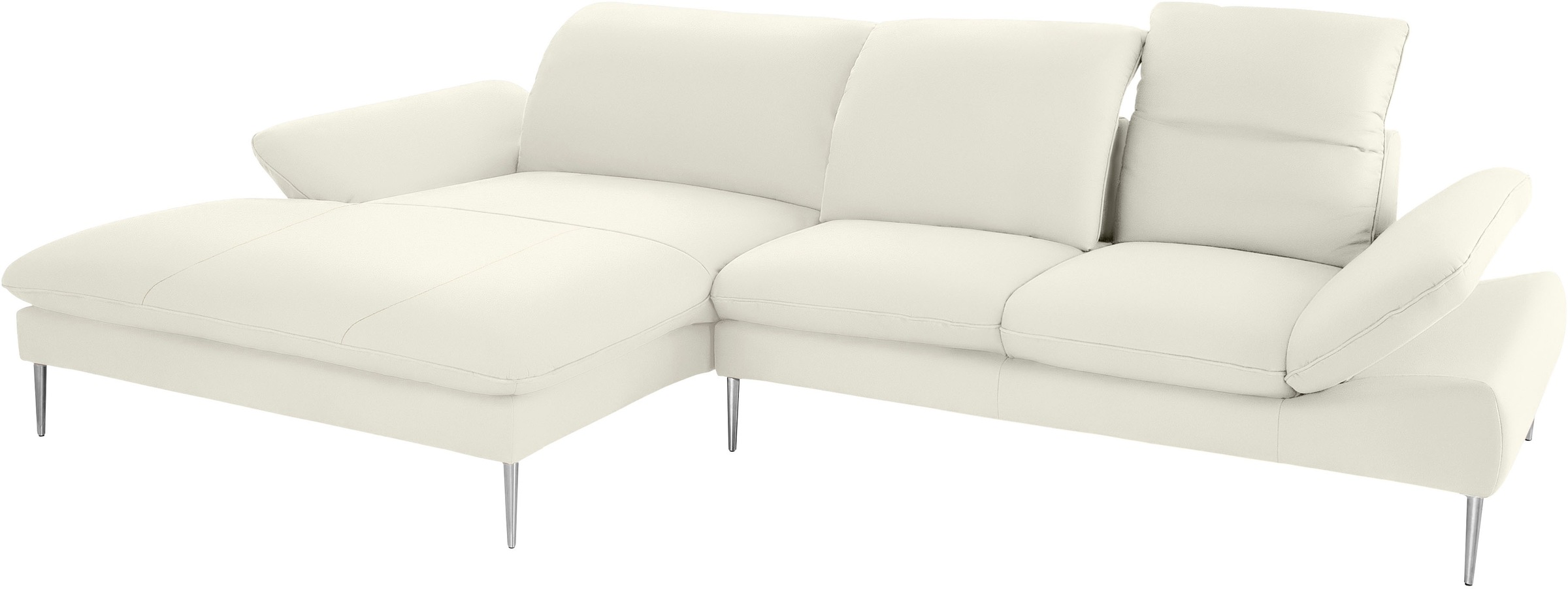 W.SCHILLIG Ecksofa »enjoy&MORE, Designsofa, bequem, zeitlos und elegant, L-Form«, mit Sitztiefenverstellung, Füße Chrom glänzend, Breite 340 cm