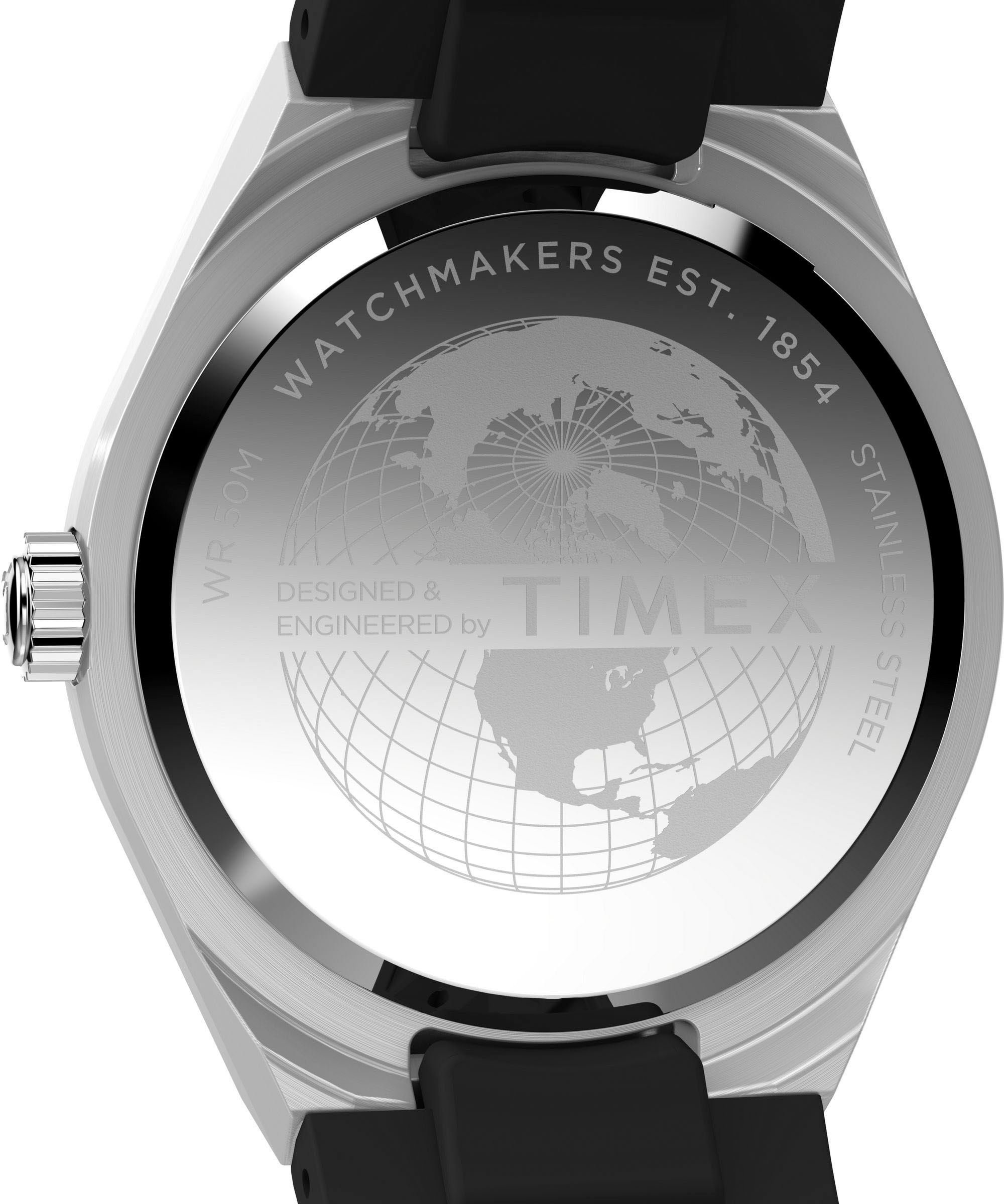 Timex Quarzuhr »CONTINENTAL GMT«, Armbanduhr, Herrenuhr,Kautschukarmband,Datum, Leuchtzeiger