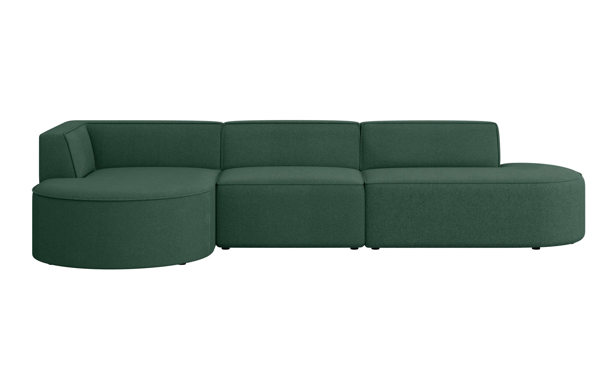 andas Ecksofa »Ecksofa EIVIND mit Ottomane rechts/links, Maße: B/H/T 343/159/72 cm«, L-Form mit Wellenunterfederung, auch in Feincord und Bouclé