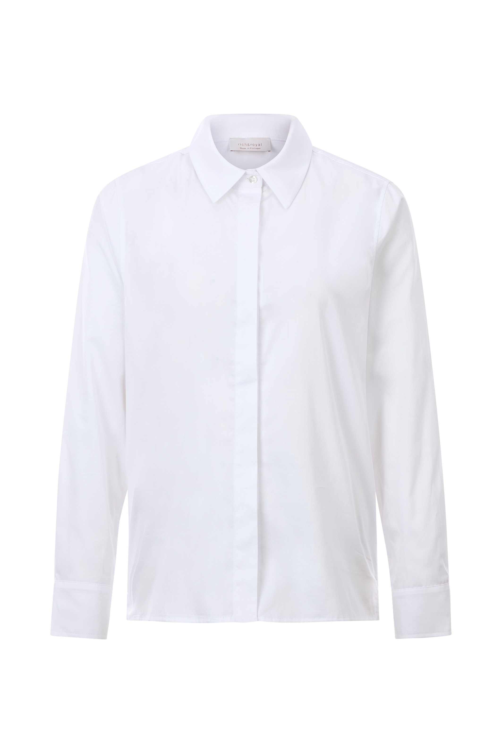 RICHROYAL Klassische Bluse, Mit Markenlabel am Rücken