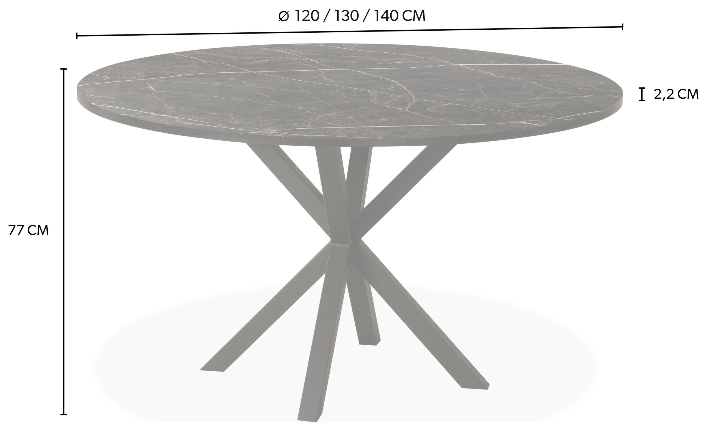 OMG Design Esstisch »Kent« 1 Stk. tlg. Hochwertige Melamin-Tischplatte mit Metallgestell