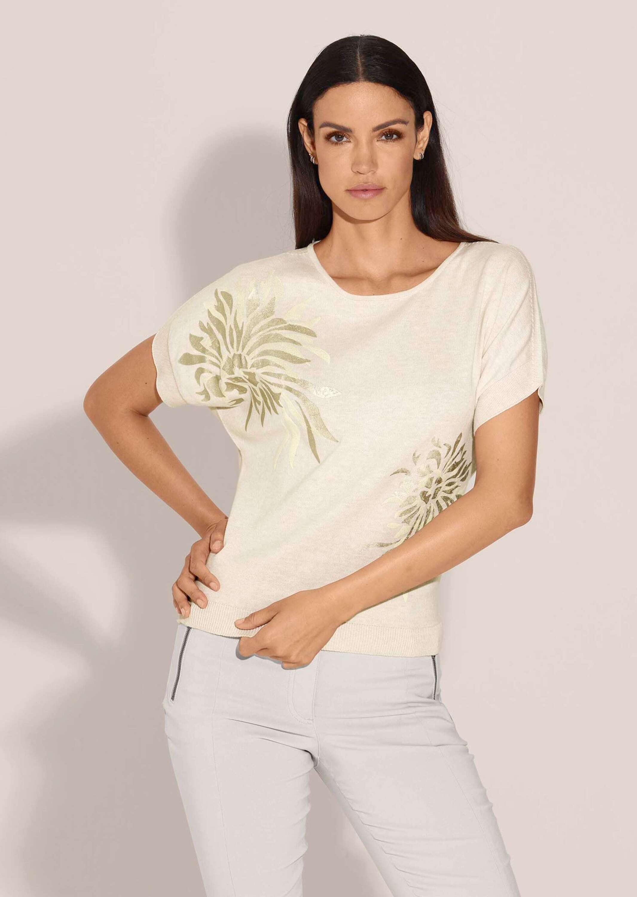 Thumbnail - MADELEINE Longpullover "Pullover Kurzarm-Pullover mit glanzvollem Floral-Print"